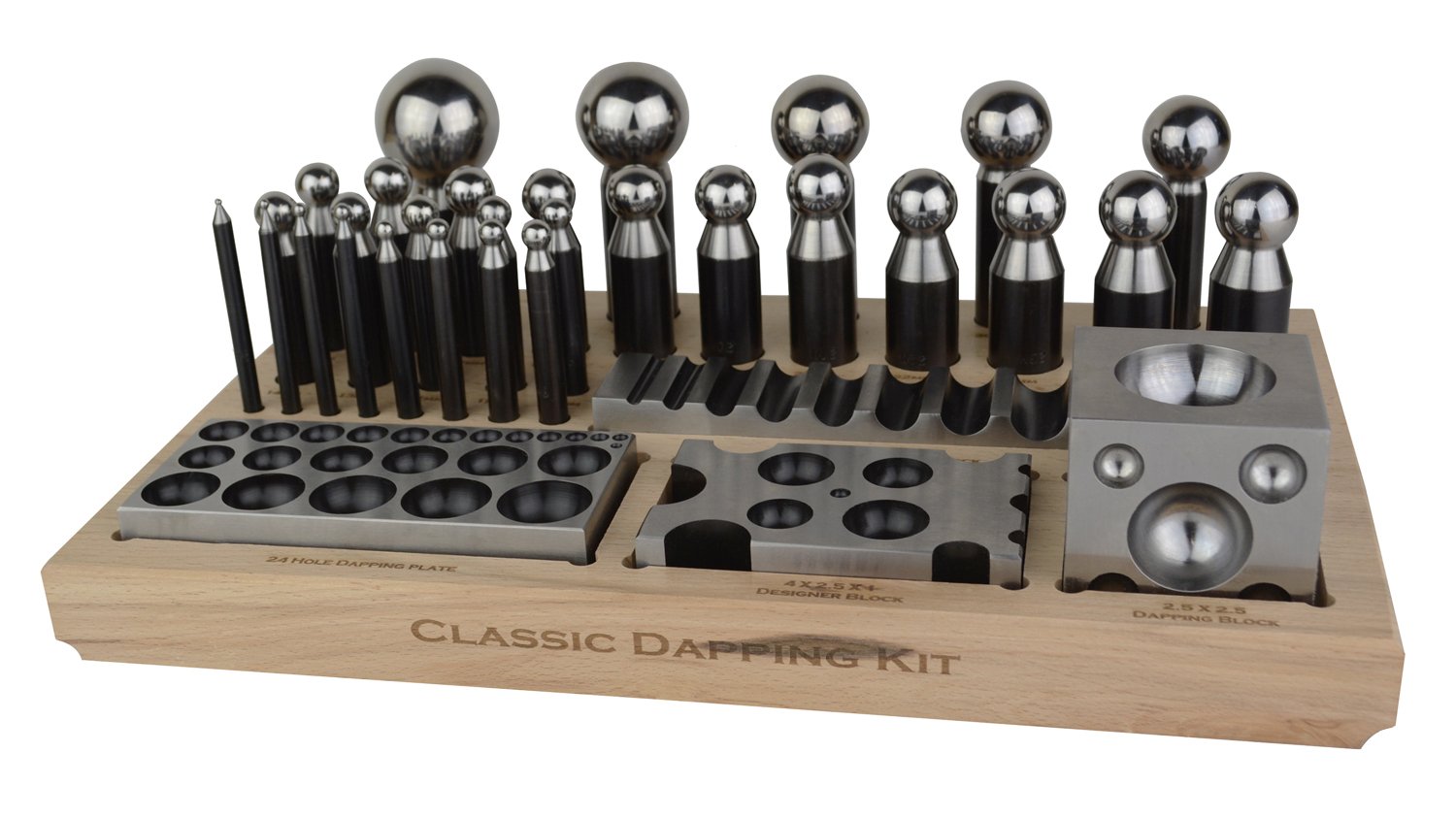Paruu Classic Dapping kit 33 pcs with wood base PR1026