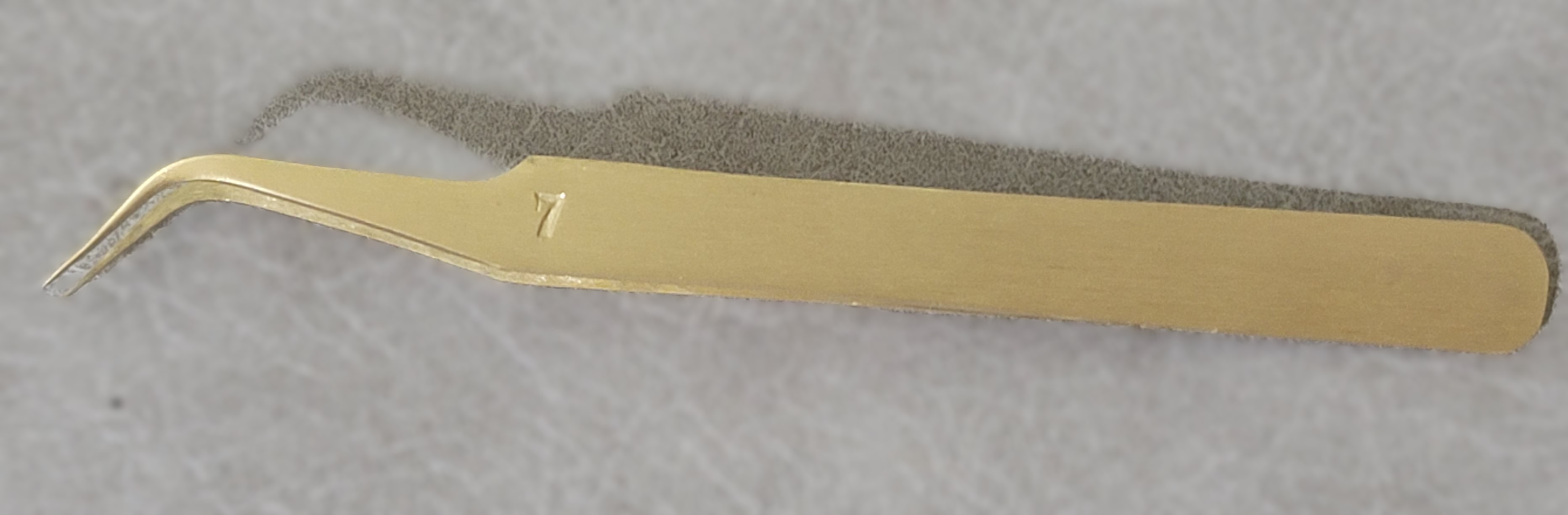 Brass Curved Tweezers #7, 125mm, Anti-Magnetic for Jewelers Watch Repair