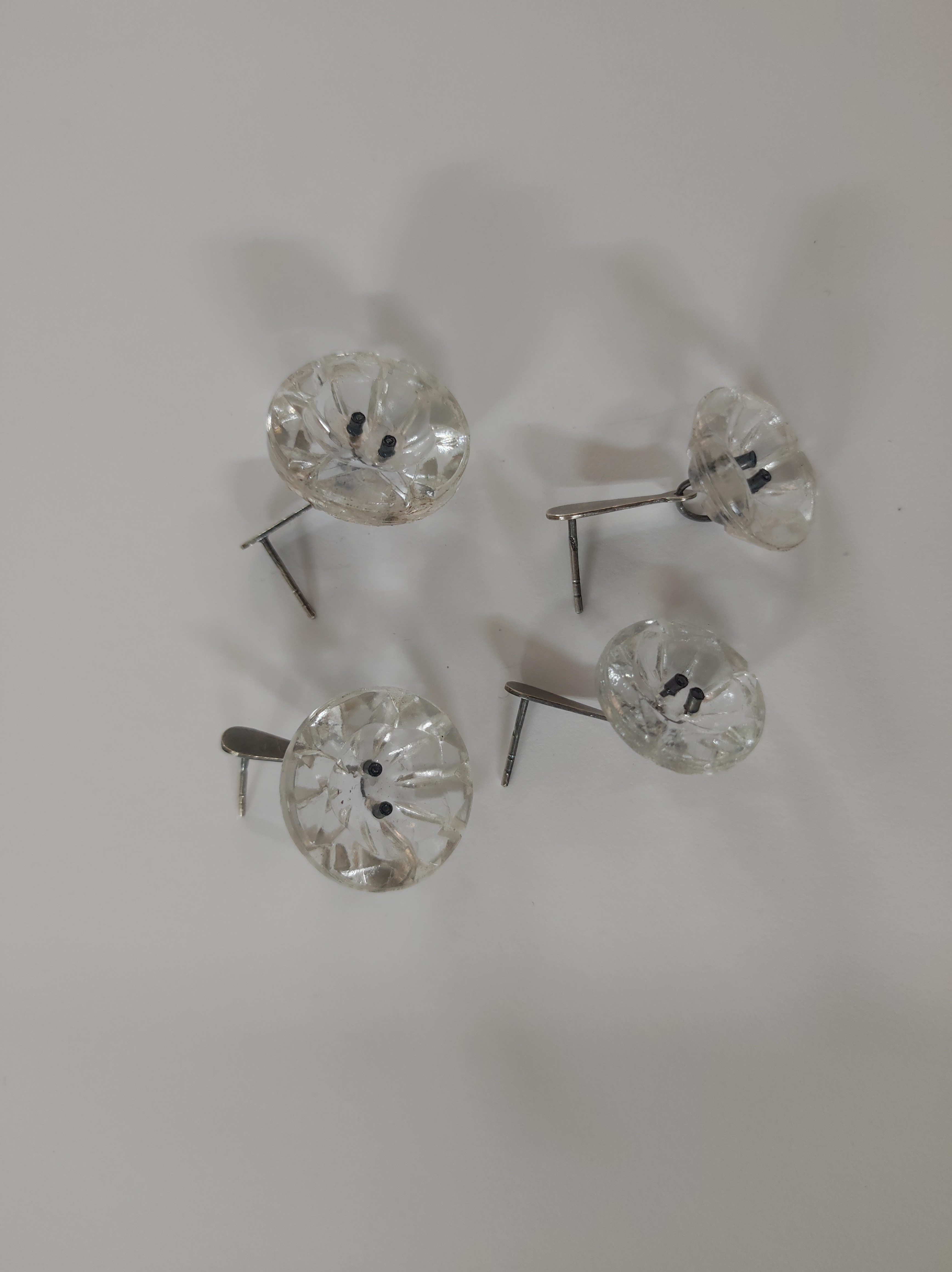 Pendientes botón vidrio años 40
