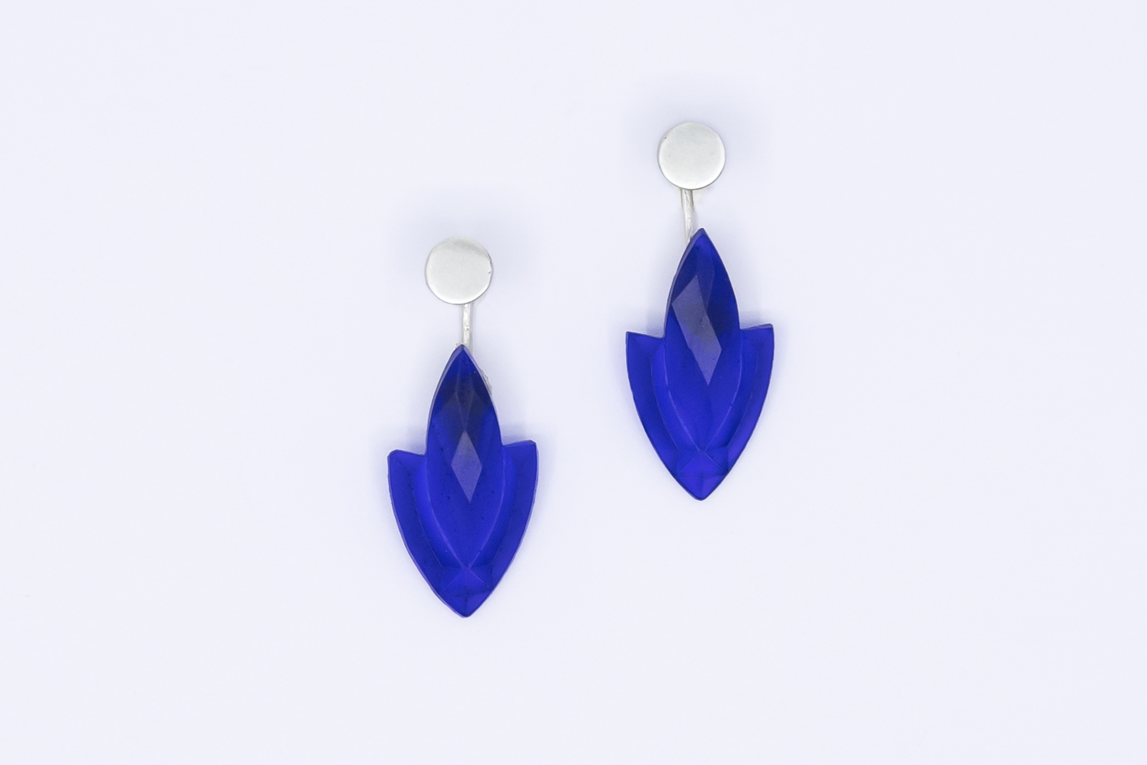 Pendientes botón con cristal rombo