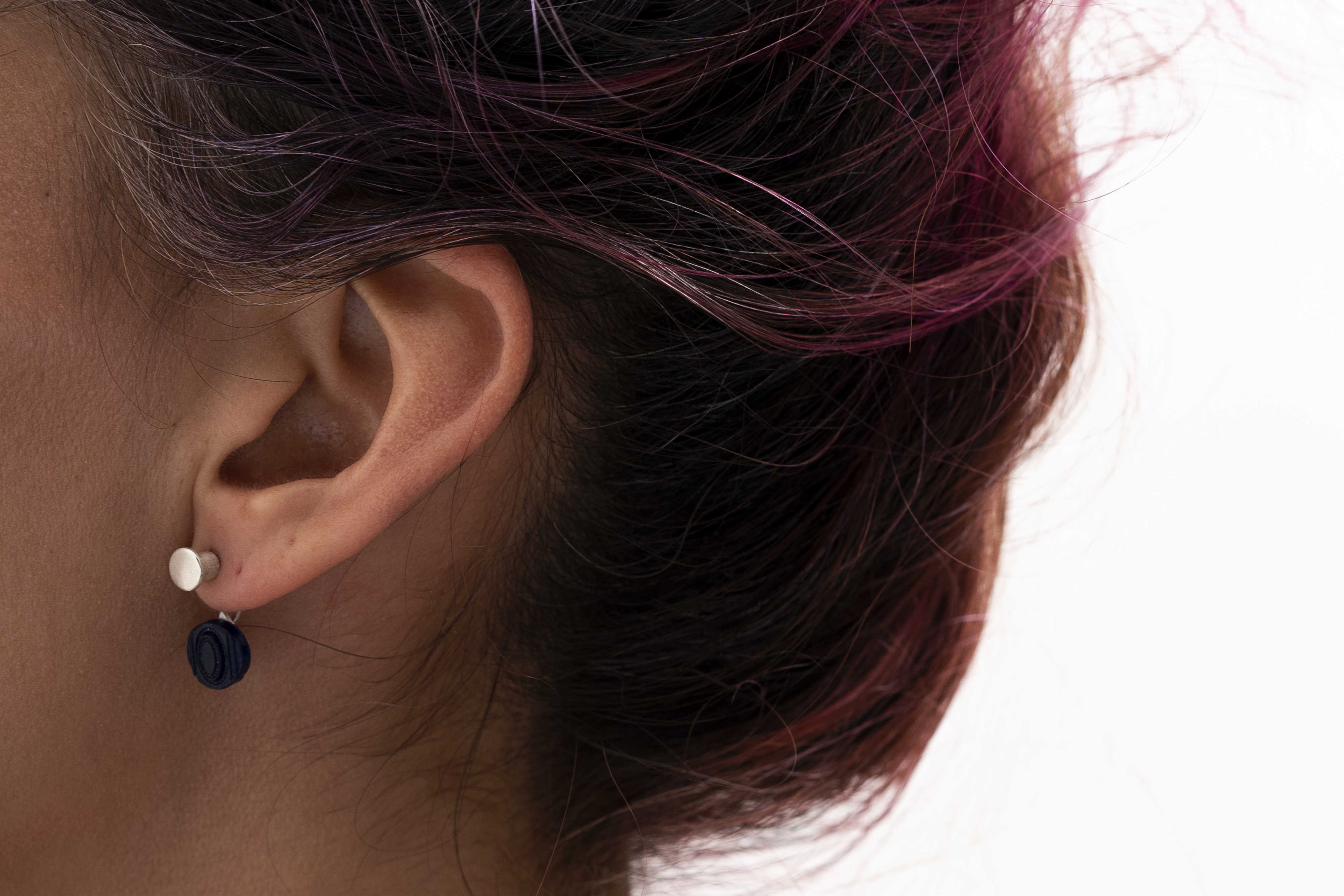 Pendientes botón con cristal redondo