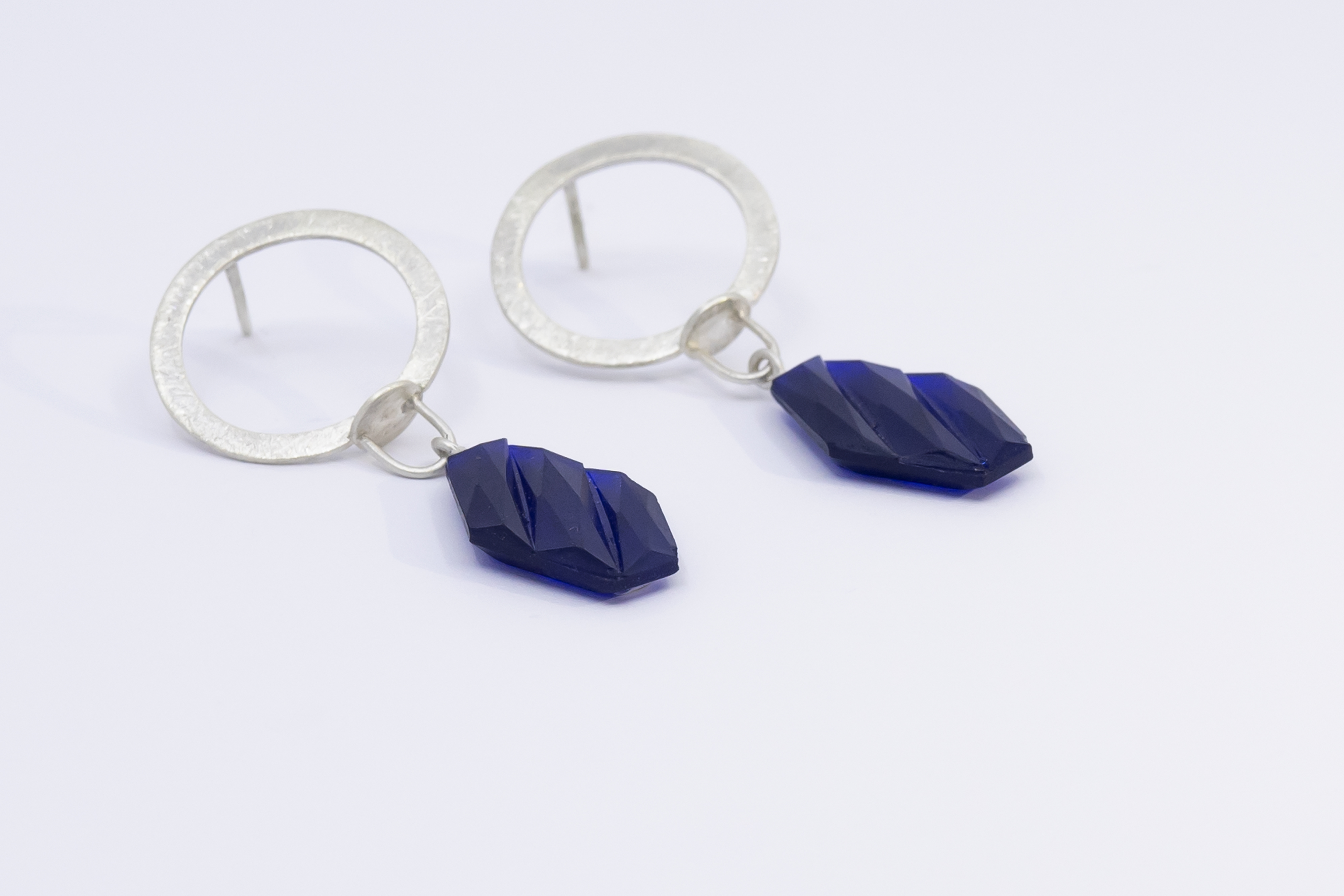 Pendientes círculo cristal hexágono