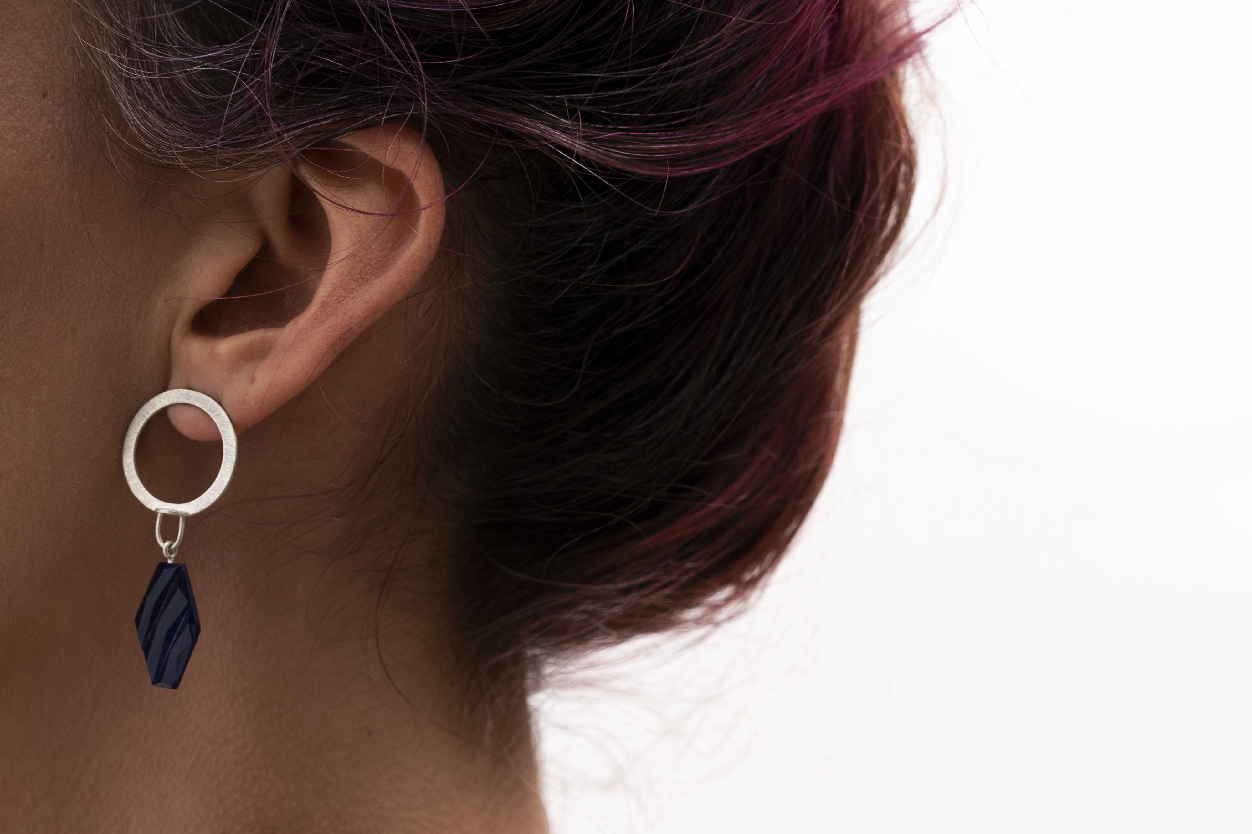 Pendientes círculo cristal hexágono