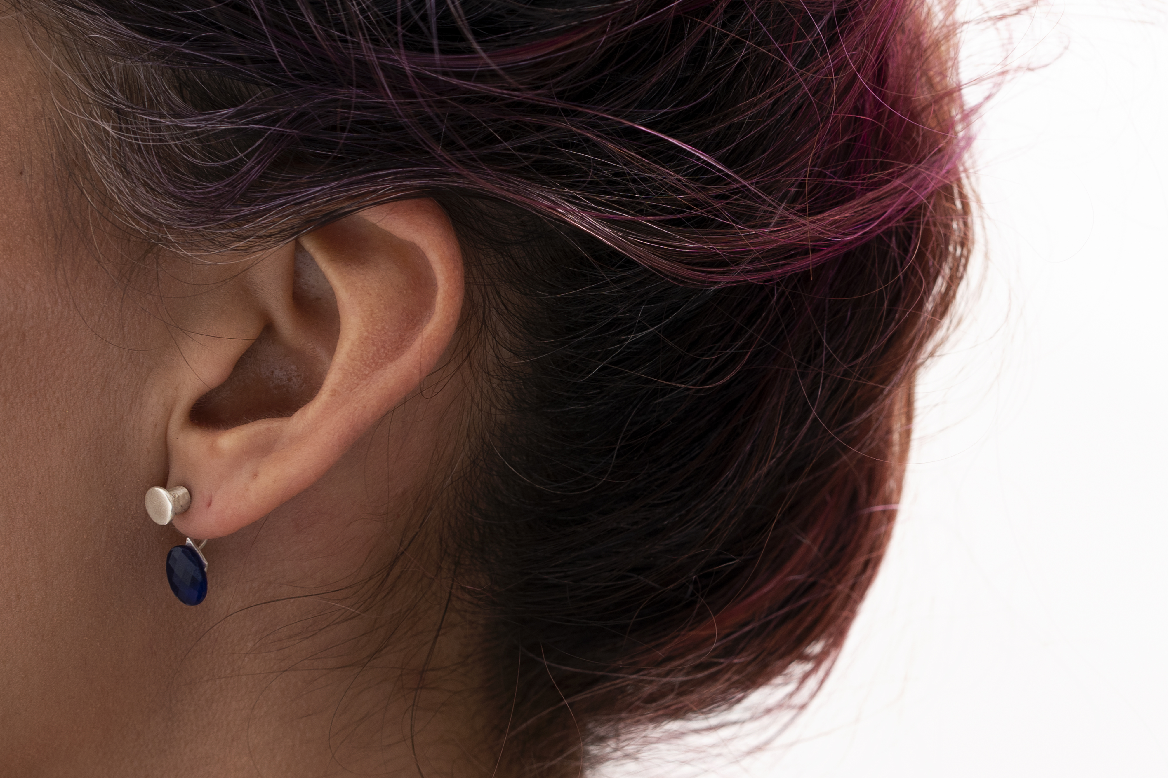 Pendientes botón con cristal ovalado