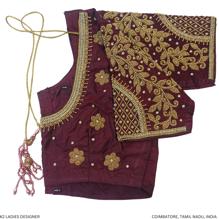 Embroidered Maroon Blouse