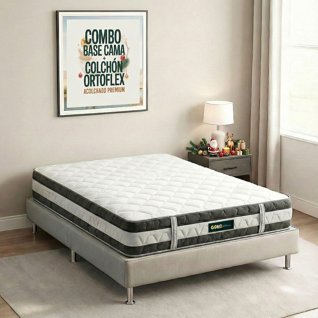 Combo Navidad Colchón Ortoflex Confort + Base Cama 120 x 190 (Semidoble)