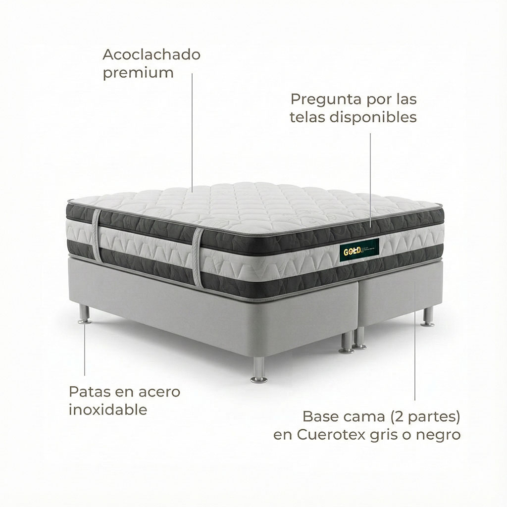 Combo Navidad Colchón Ortoflex Confort + Base Cama 120 x 190 (Semidoble)