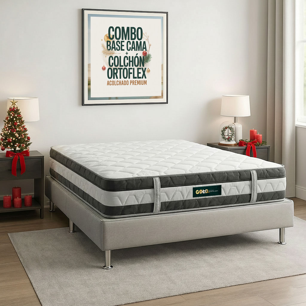Combo Navidad Colchón Ortoflex Confort + Base Cama 140 x 190 (Doble)