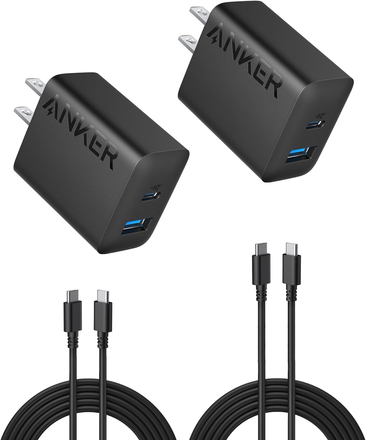 Anker iPhone 15 Charger, Anker USB C Charger, 2-Pack 20W Dual Port USB Fast Wall Charger, USB C Charger Block for iPhone 15/15 Pro/15 Pro Max/iPad Pro/AirPods & More