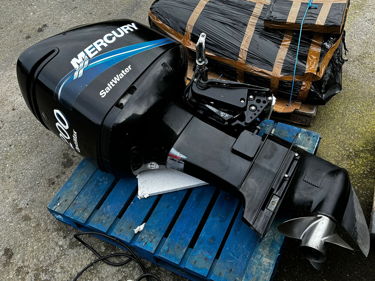 Used 200hp Mercury Saltwater Optimax Outboard, 2005