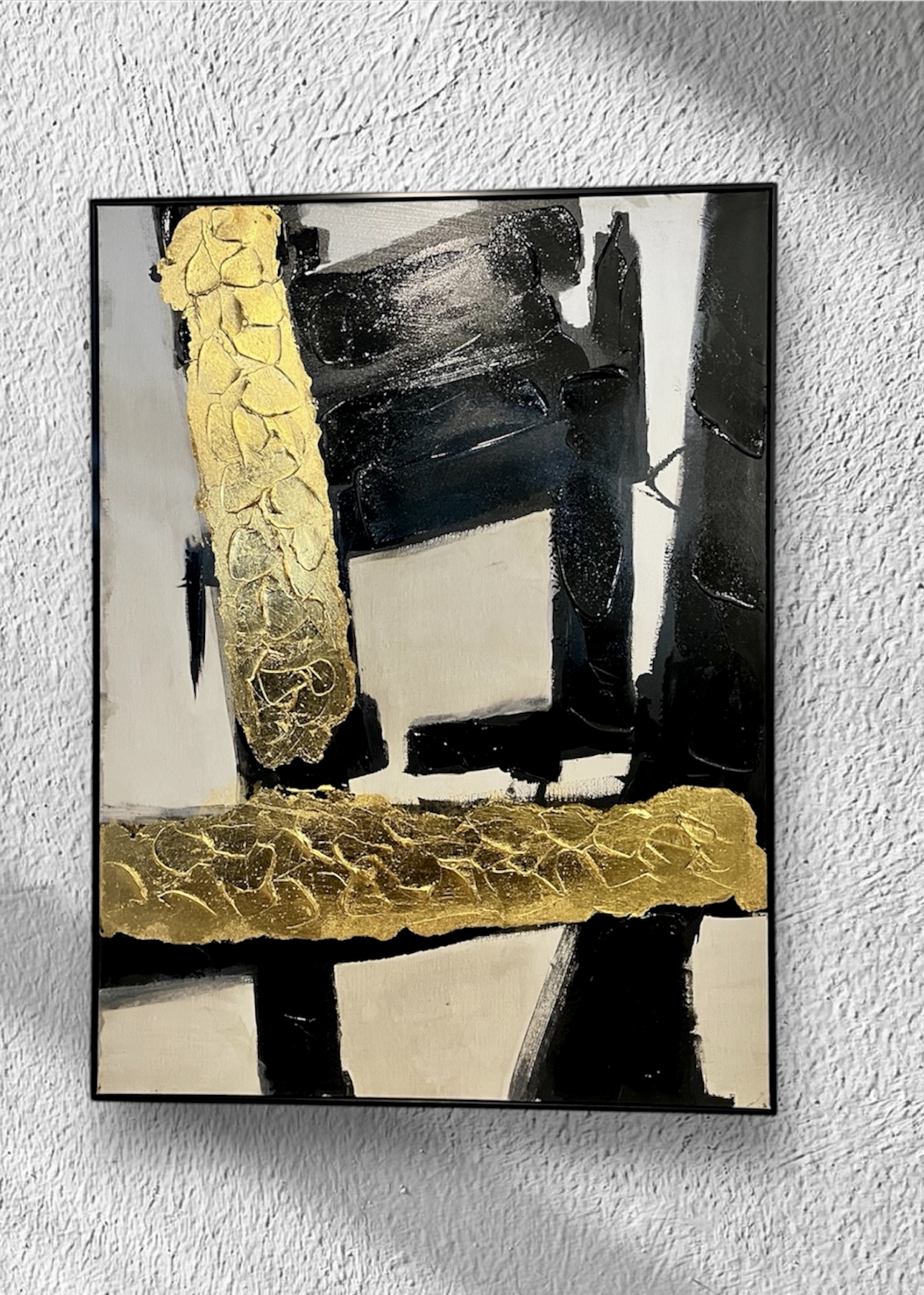 Abstract Black and Gold Painting