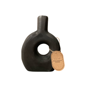 Modern Black Wooden Vase