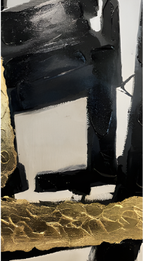 Abstract Black and Gold Painting