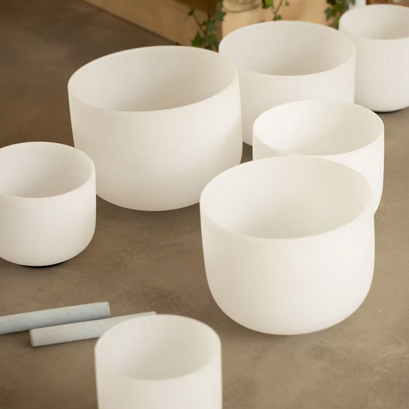 Crystal singing bowl set