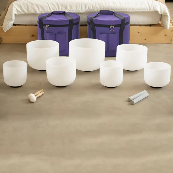 Crystal singing bowl set