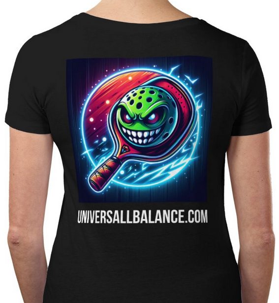 Universall balance Sneaky Ball pickleball Graphic Black T-Shirt