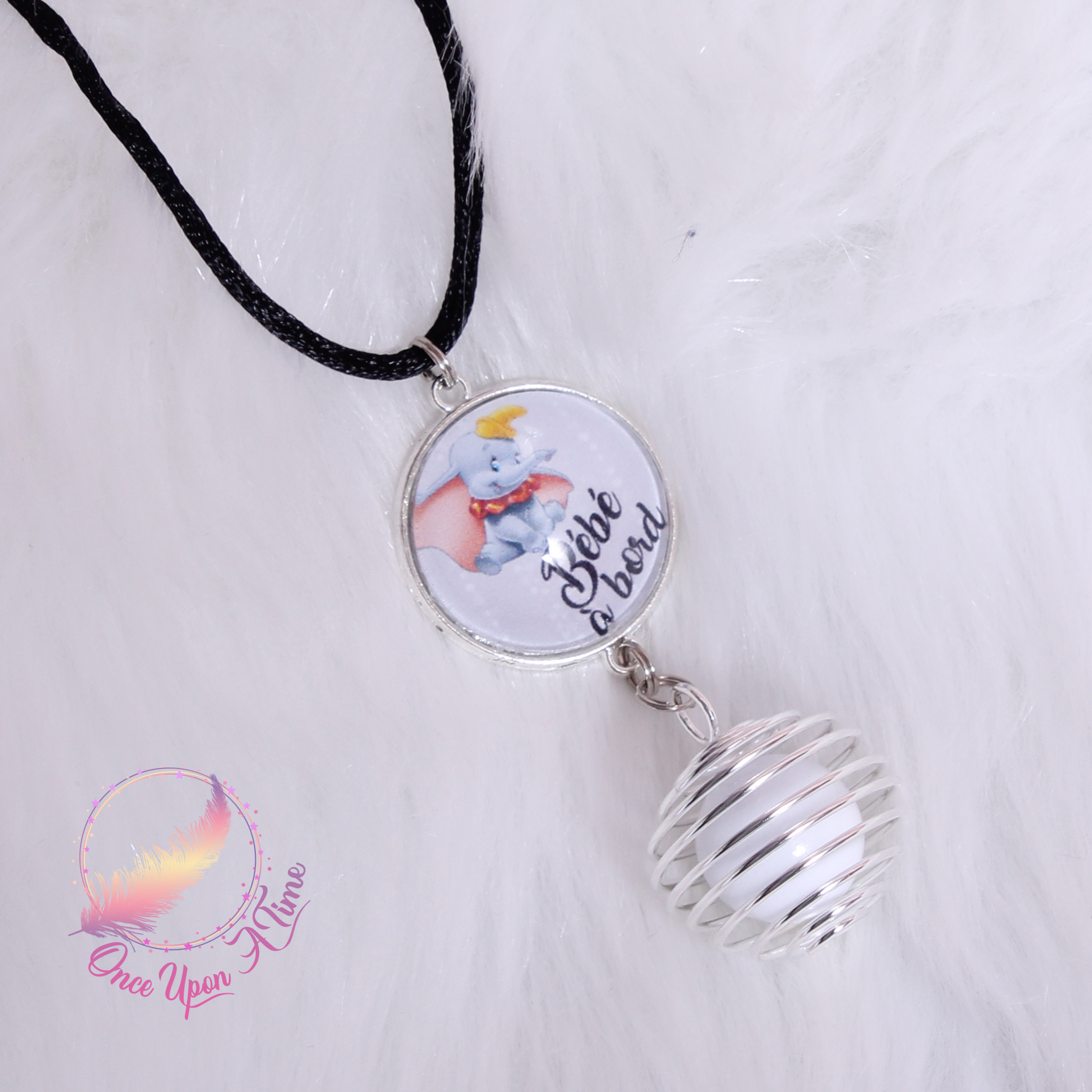 🤰Collier Bola de grossesse Dumbo " Bébé bord " ✨