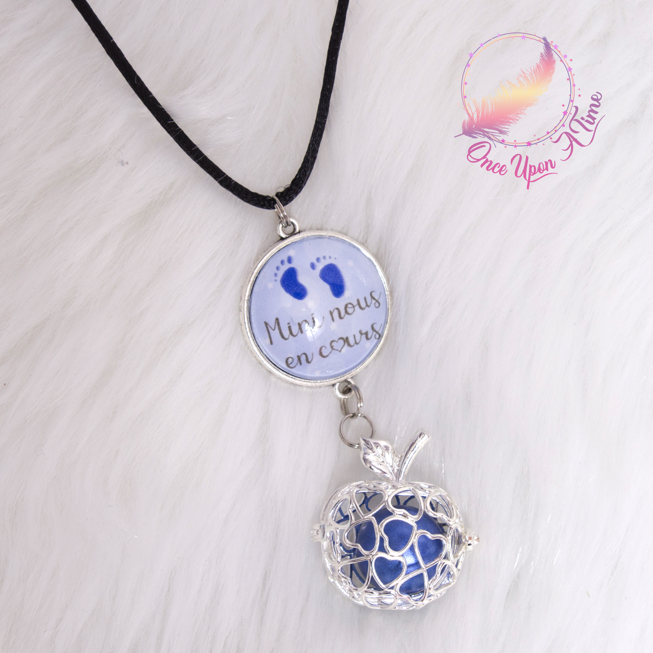 🤰Collier Bola de grossesse " Mini nous en cours " ✨