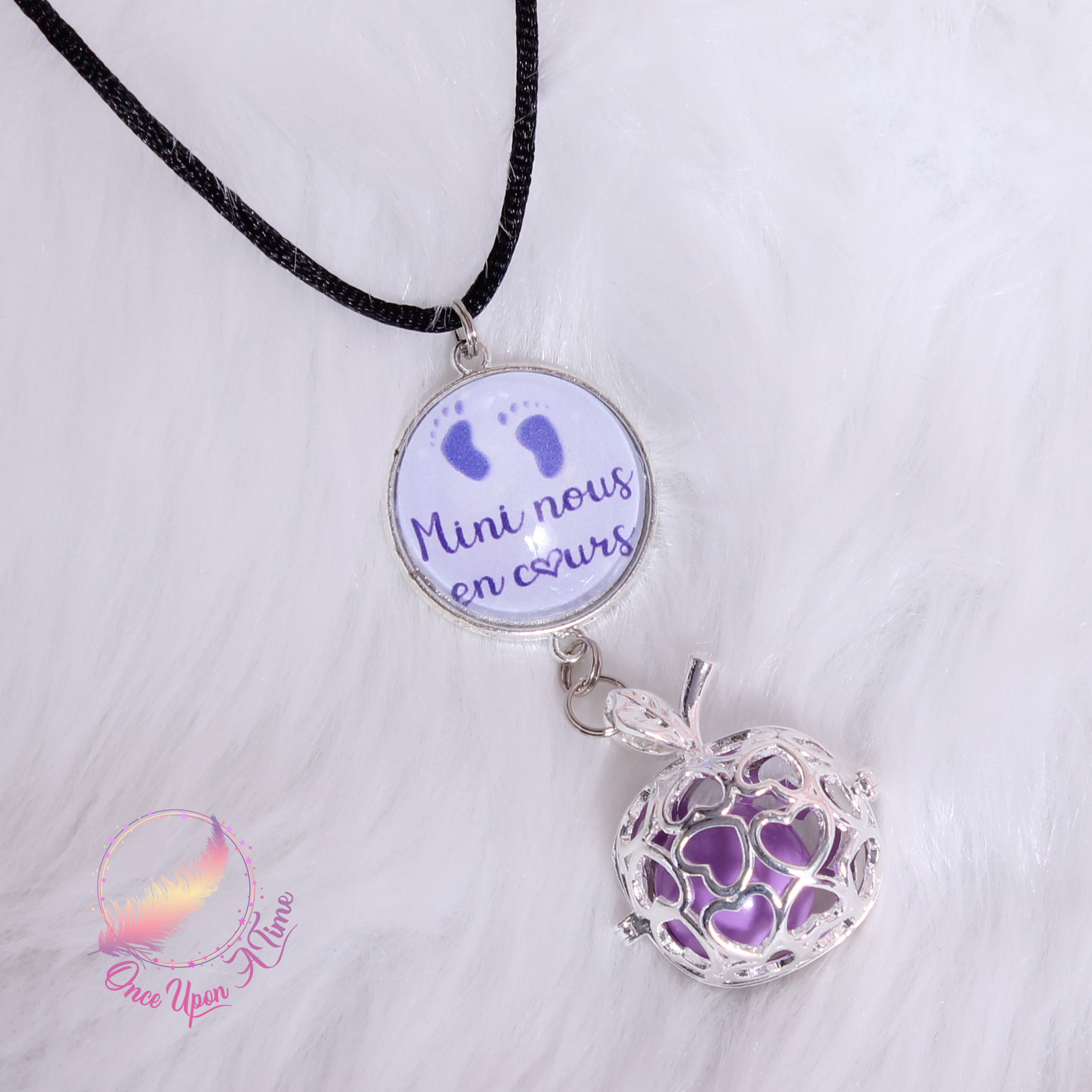 🤰Collier Bola de grossesse " Mini nous en cours " ✨