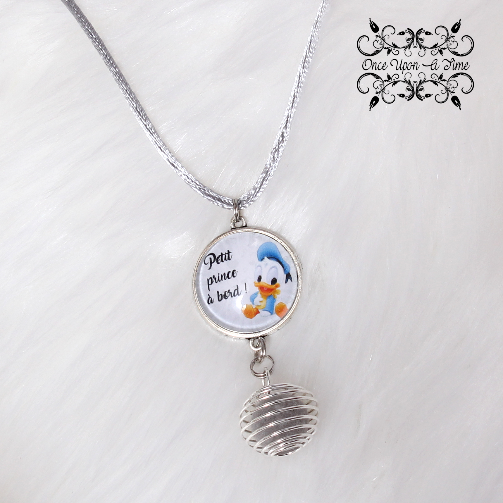 🤰Collier Bola de grossesse Donald ou Daisy " Petit prince à bord " OU " Petite princesse à bord" ✨