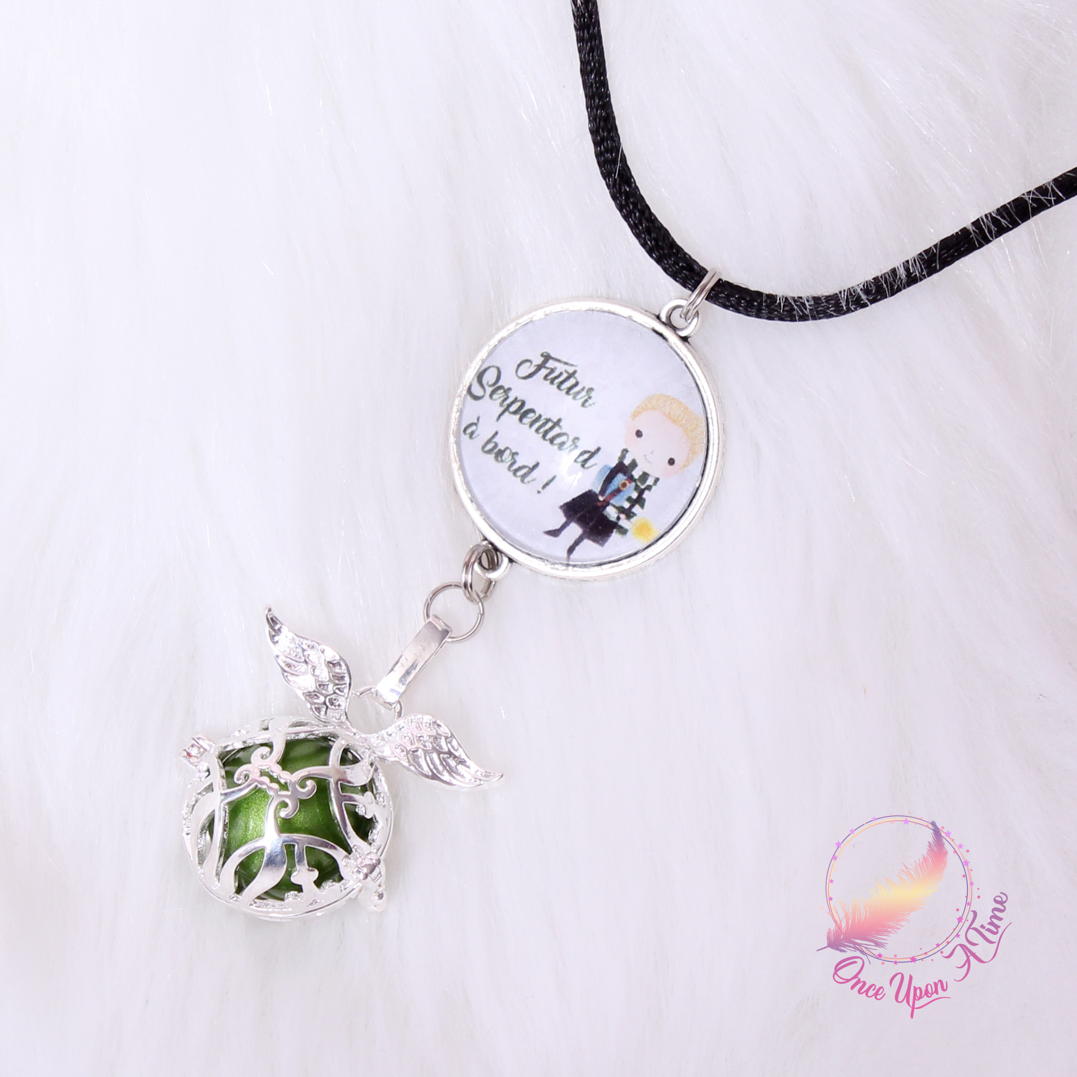 🧙‍♂️ Collier Bola de grossesse Harry Potter " Futur Poufsouffle, Gryffondor ou Serpentard à bord" ✨