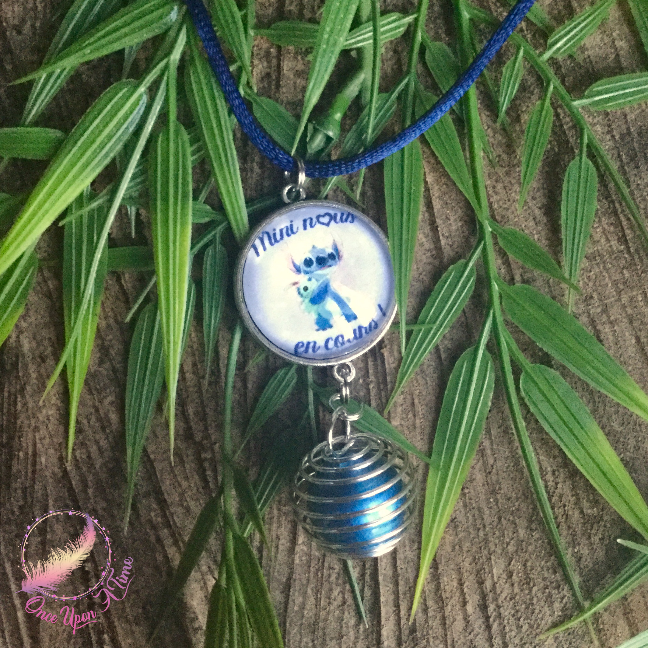 🤰Collier Bola de grossesse Stitch ou Angel " Mini nous en cours " ✨