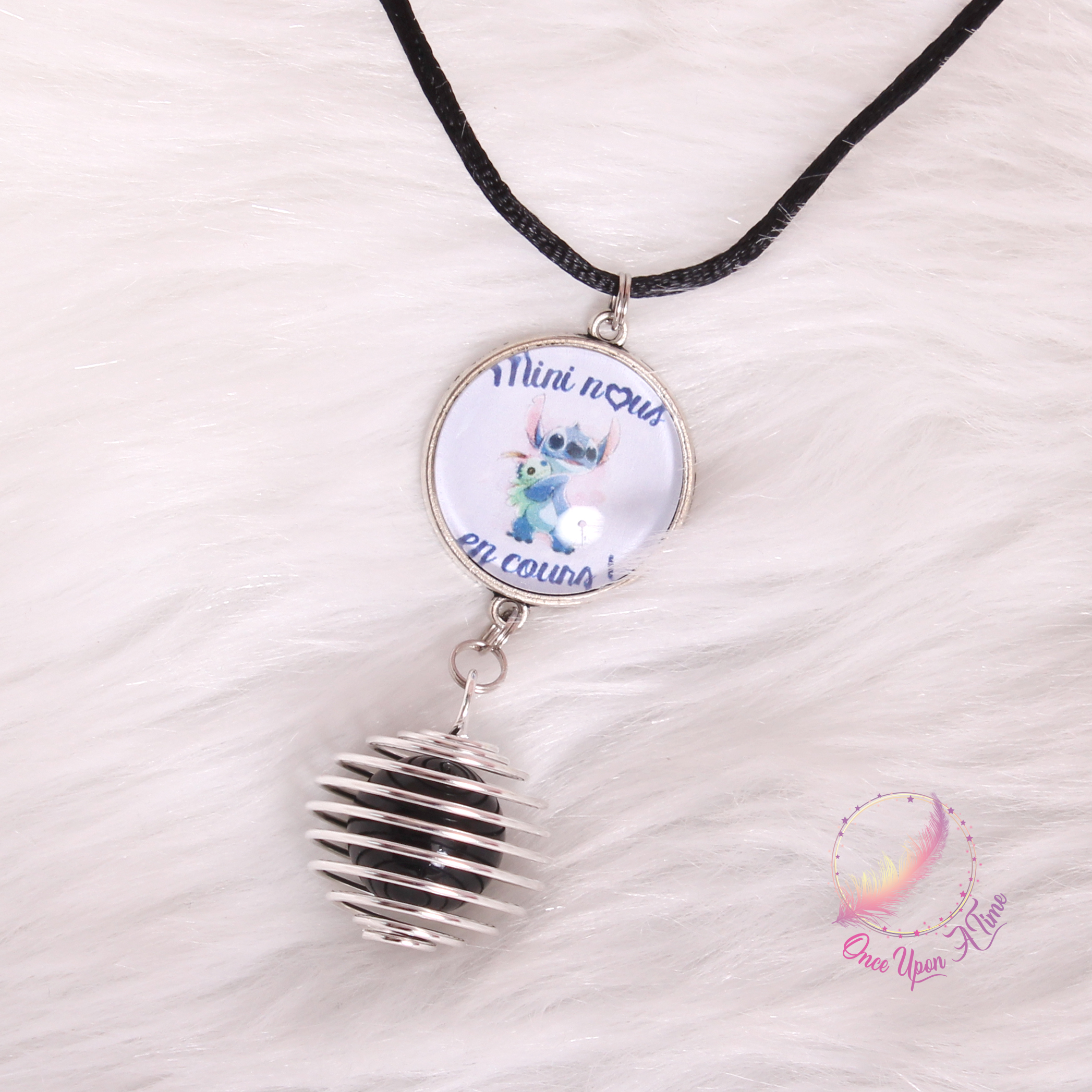 🤰Collier Bola de grossesse Stitch ou Angel " Mini nous en cours " ✨