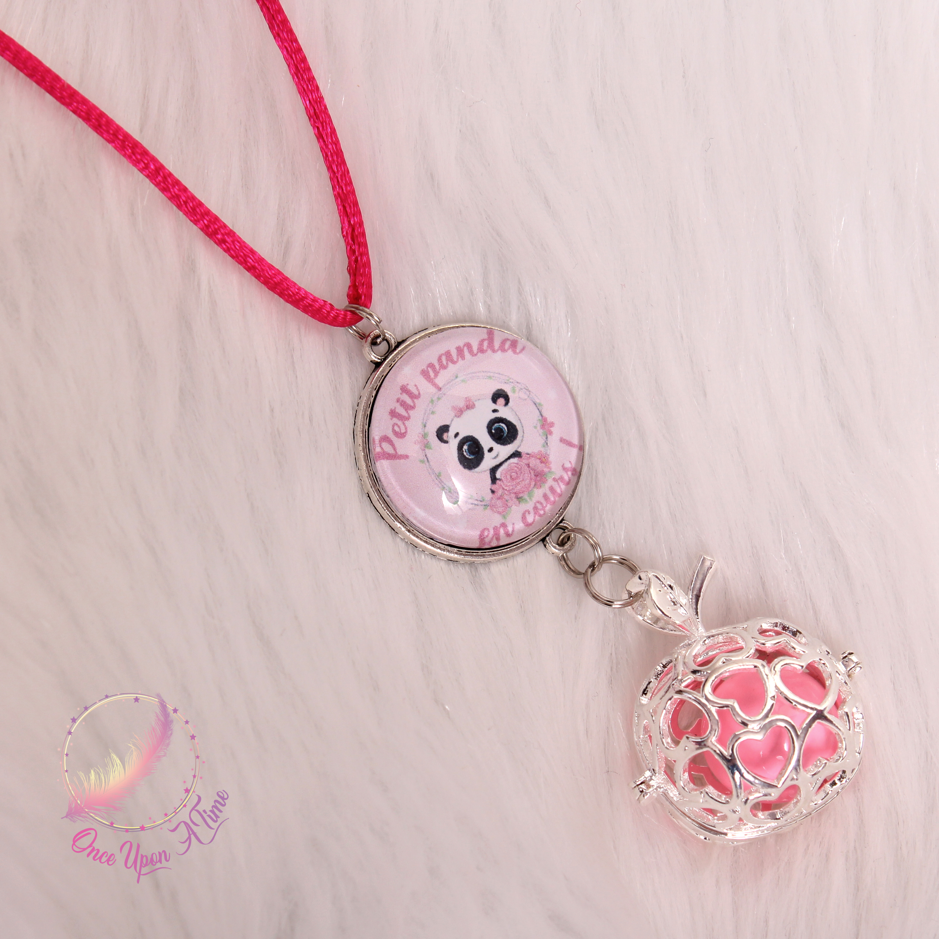 🤰Collier Bola de grossesse " Petit panda en cours " ✨