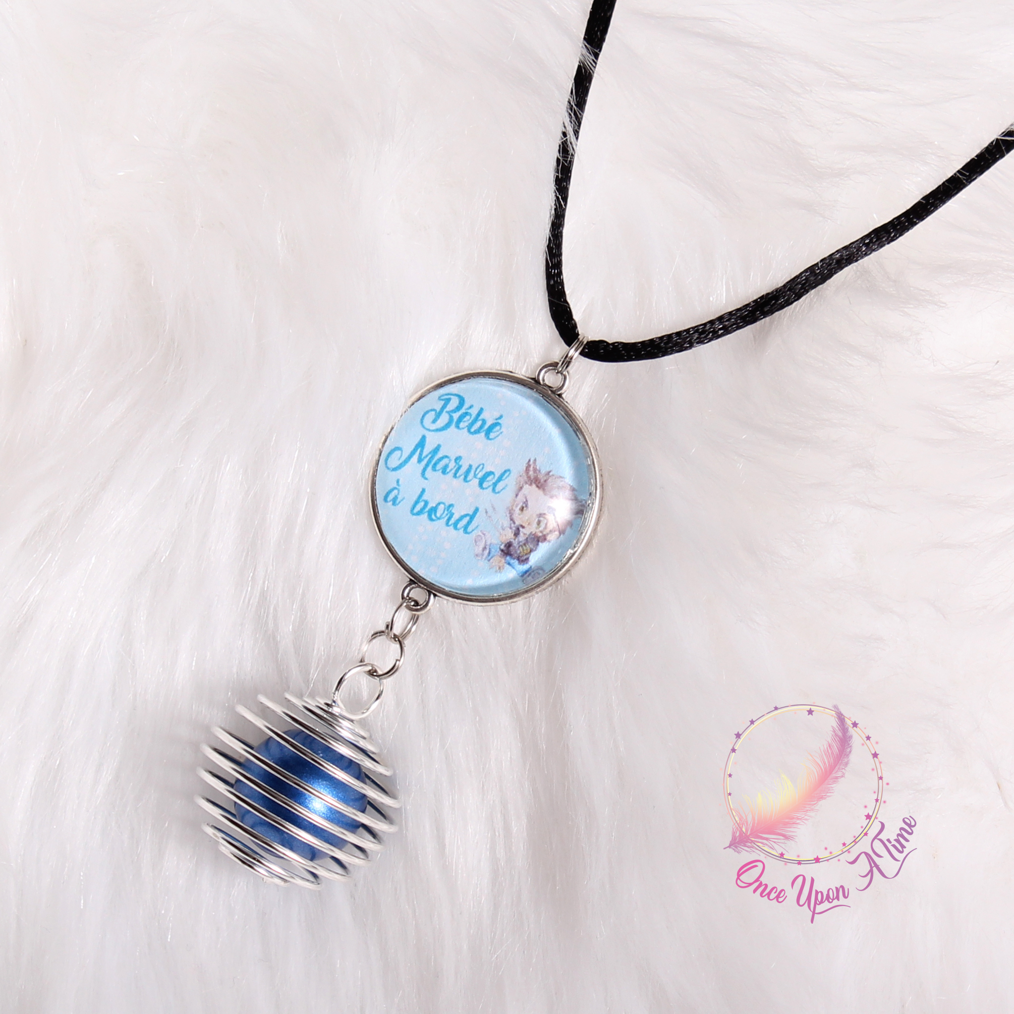 🤰Collier Bola de grossesse " Bébé Marvel à bord " ✨