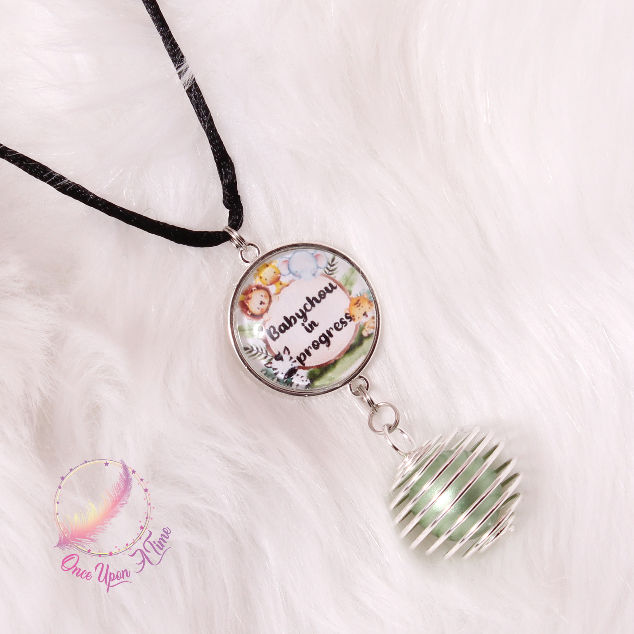 🤰Collier Bola de grossesse animaux " Babychou in progress " OU "Bébé à bord" ✨