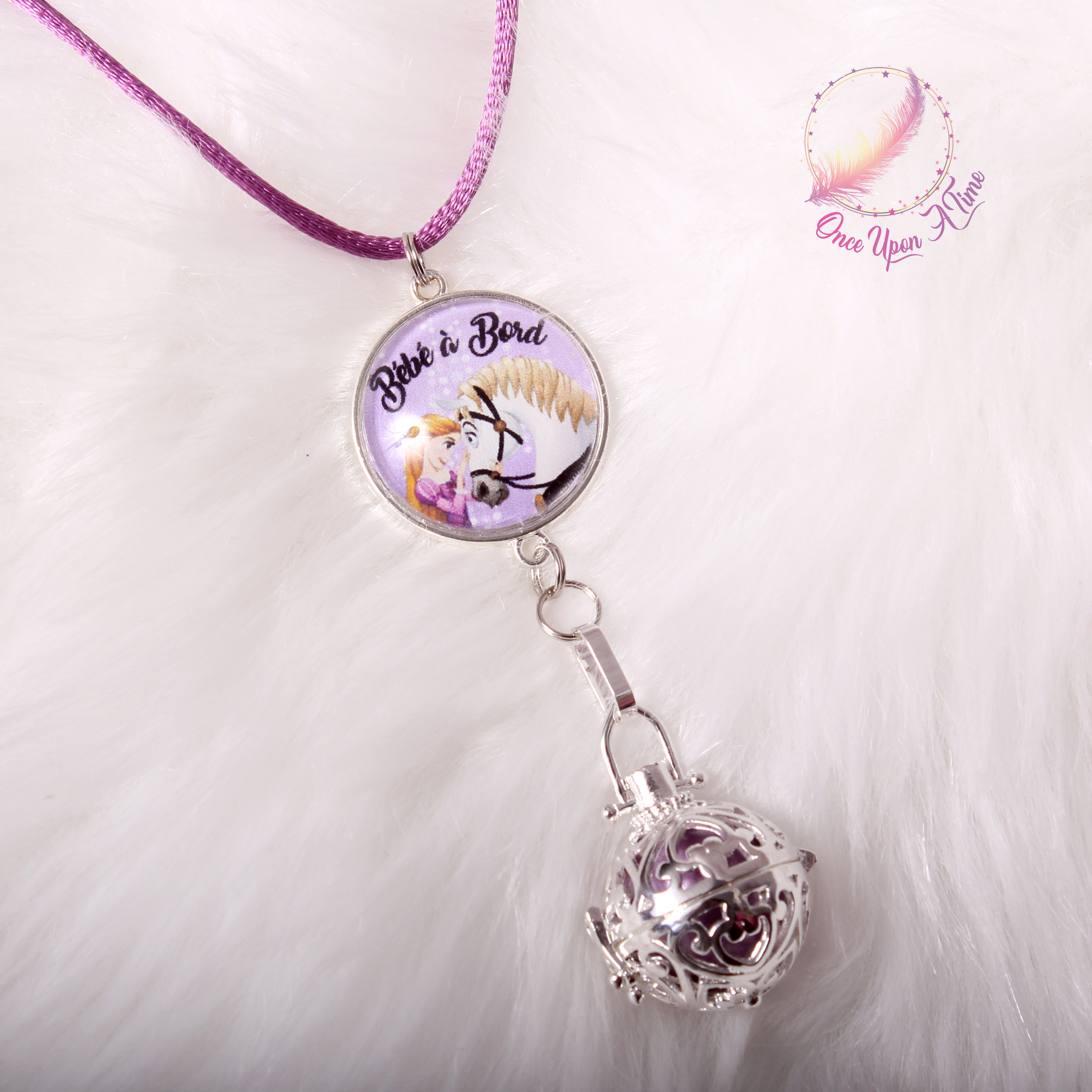 🤰Collier Bola de grossesse Raiponce " Bébé à bord " ✨