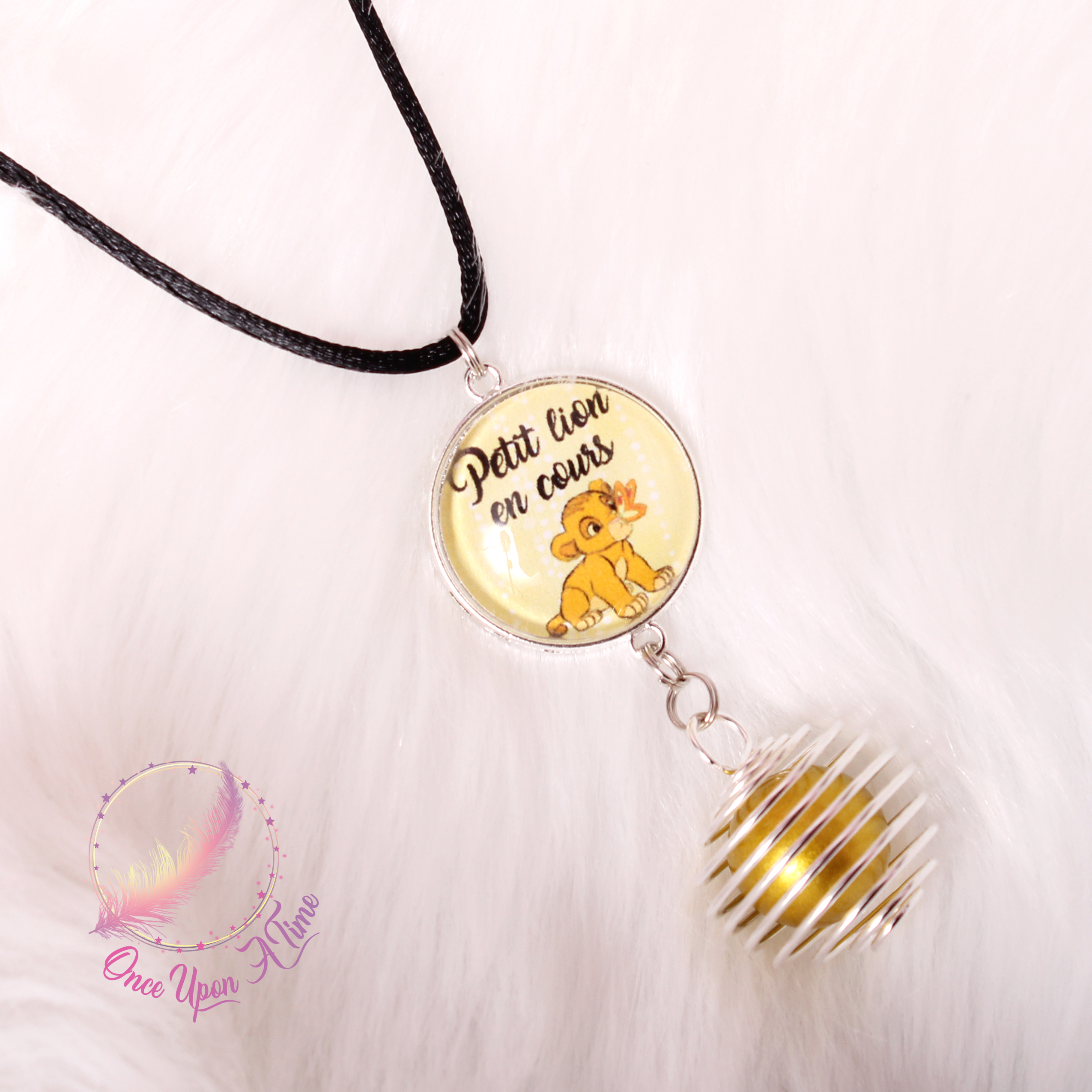 🤰Collier Bola de grossesse Roi lion " Petit lion en cours " OU "Petit lionceau en cours" ✨