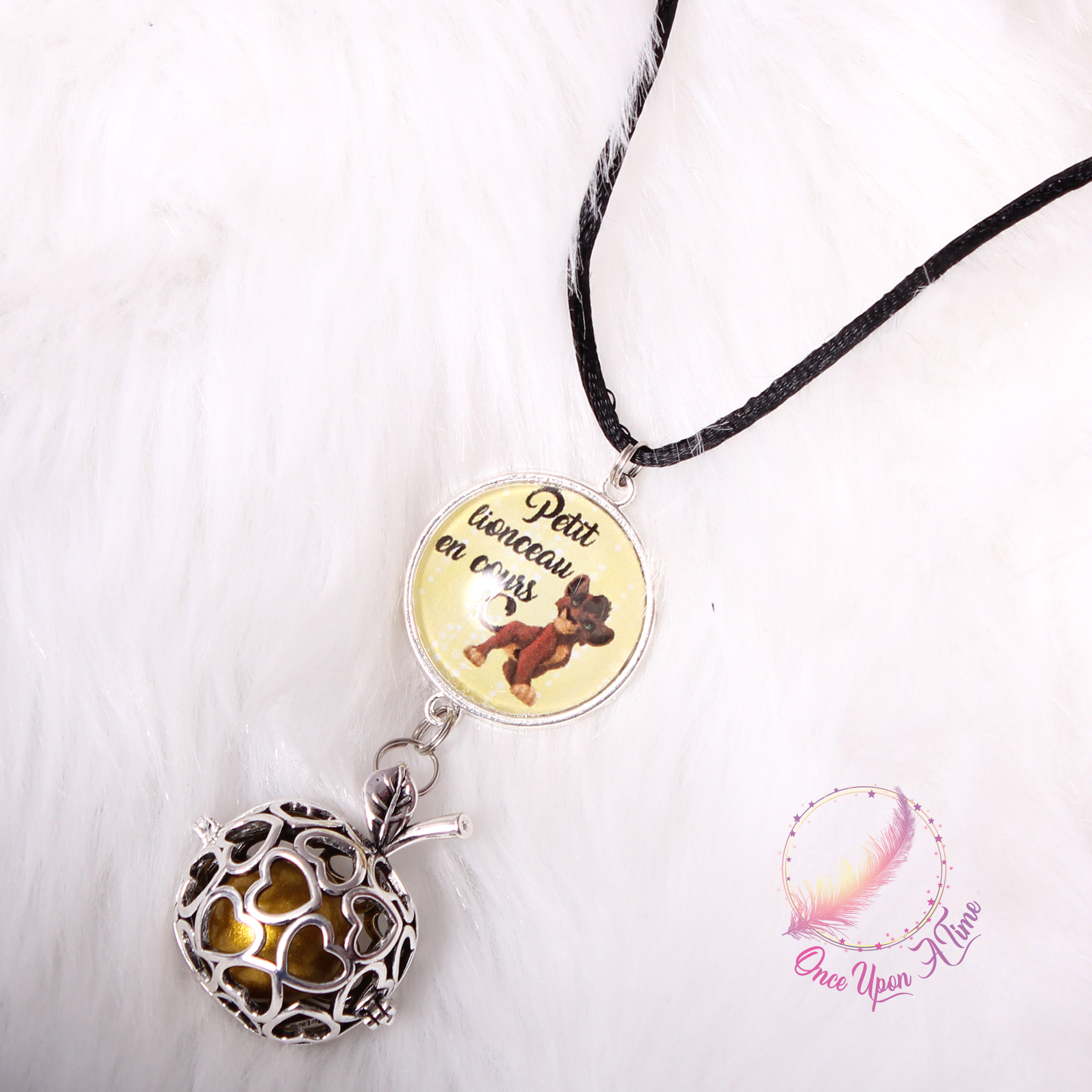 🤰Collier Bola de grossesse Roi lion " Petit lion en cours " OU "Petit lionceau en cours" ✨