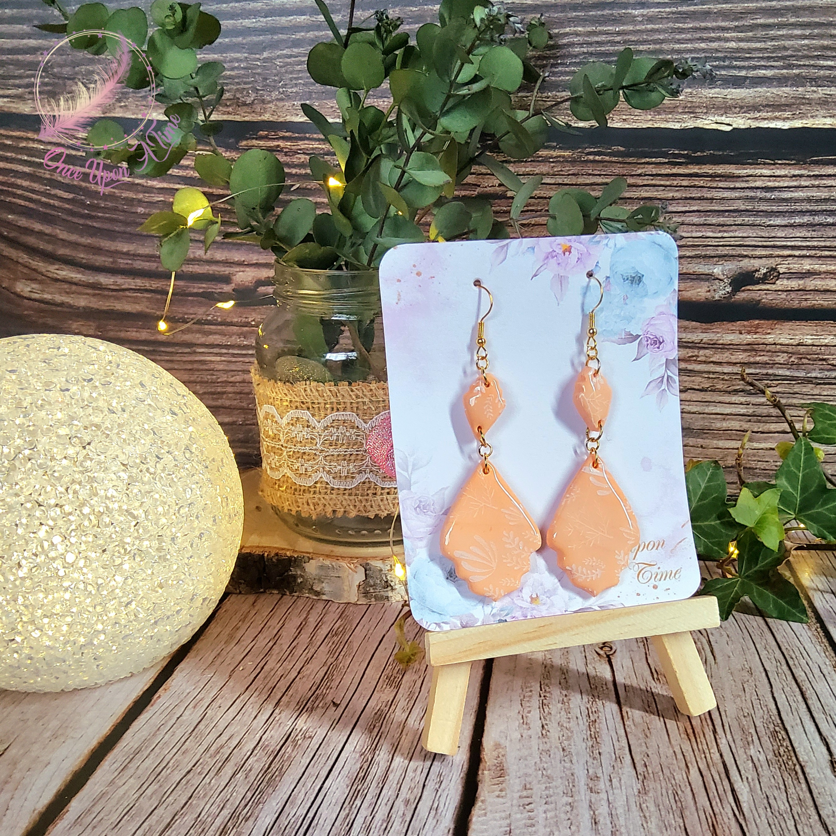 💕 Boucles d'oreilles - Saumon - Gouttes💕
