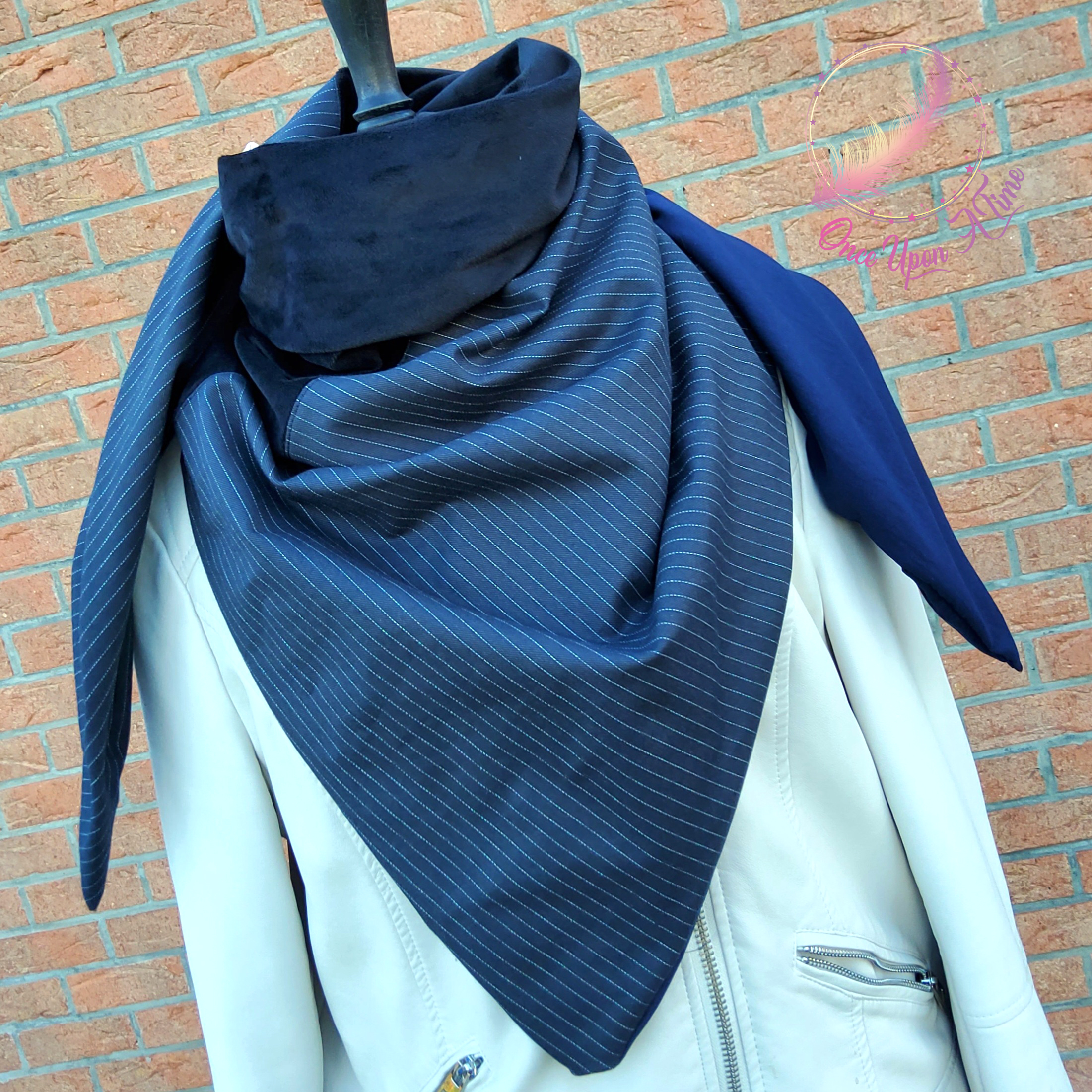 ❄️🍂 Foulard / Chèche homme - Bleu et noir 🍂❄️