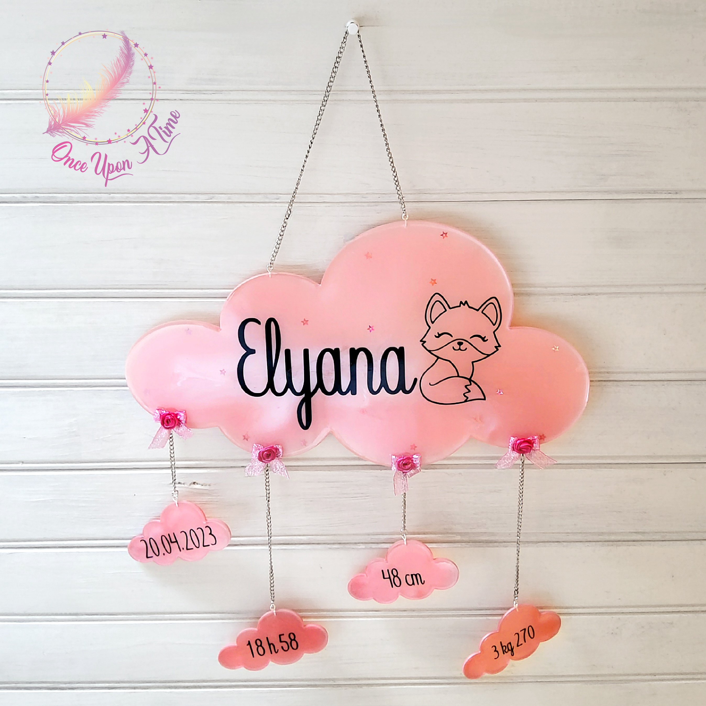 🌷 Décoration murale personnalisée - Nuage de naissance 🌺
