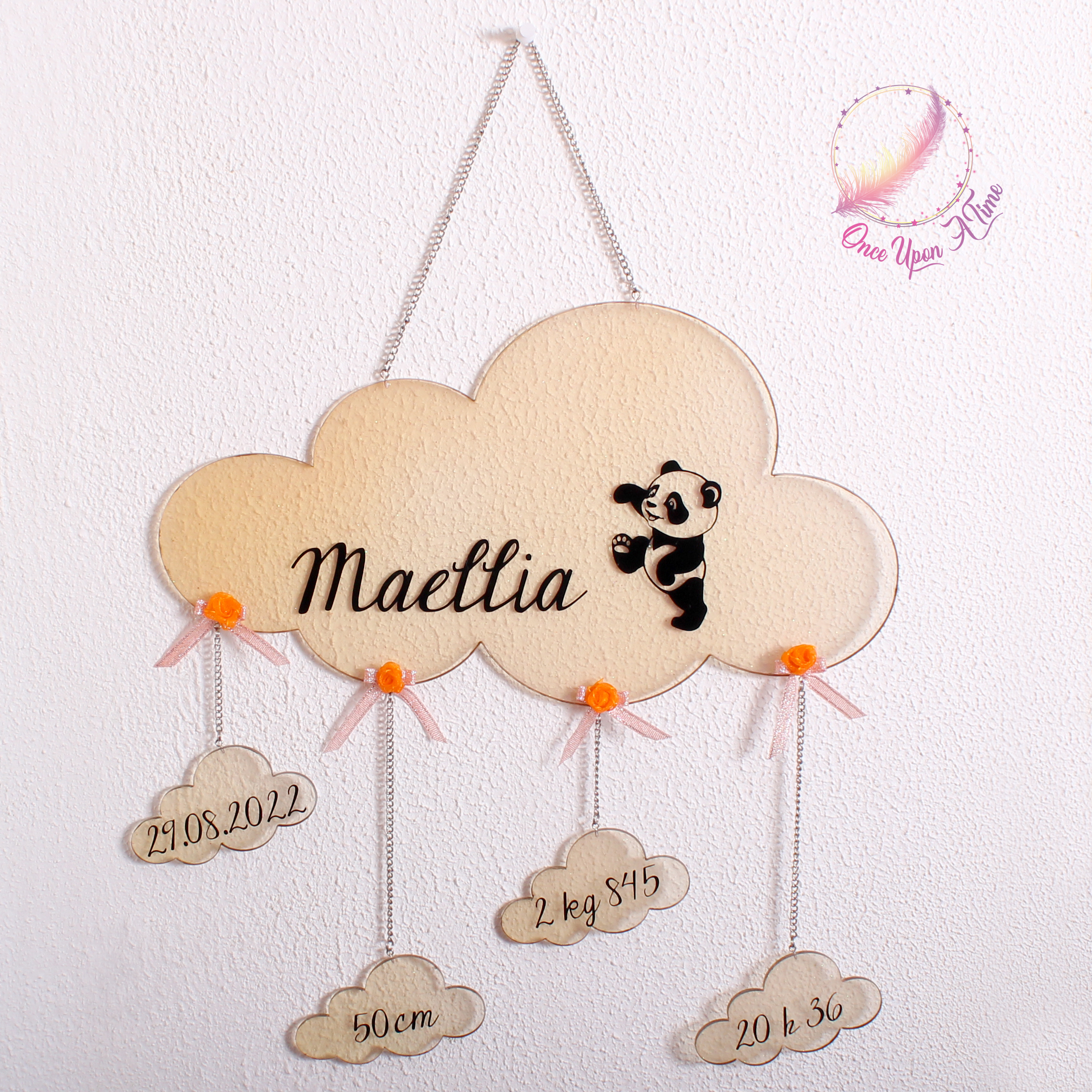 🌷 Décoration murale personnalisée - Nuage de naissance 🌺