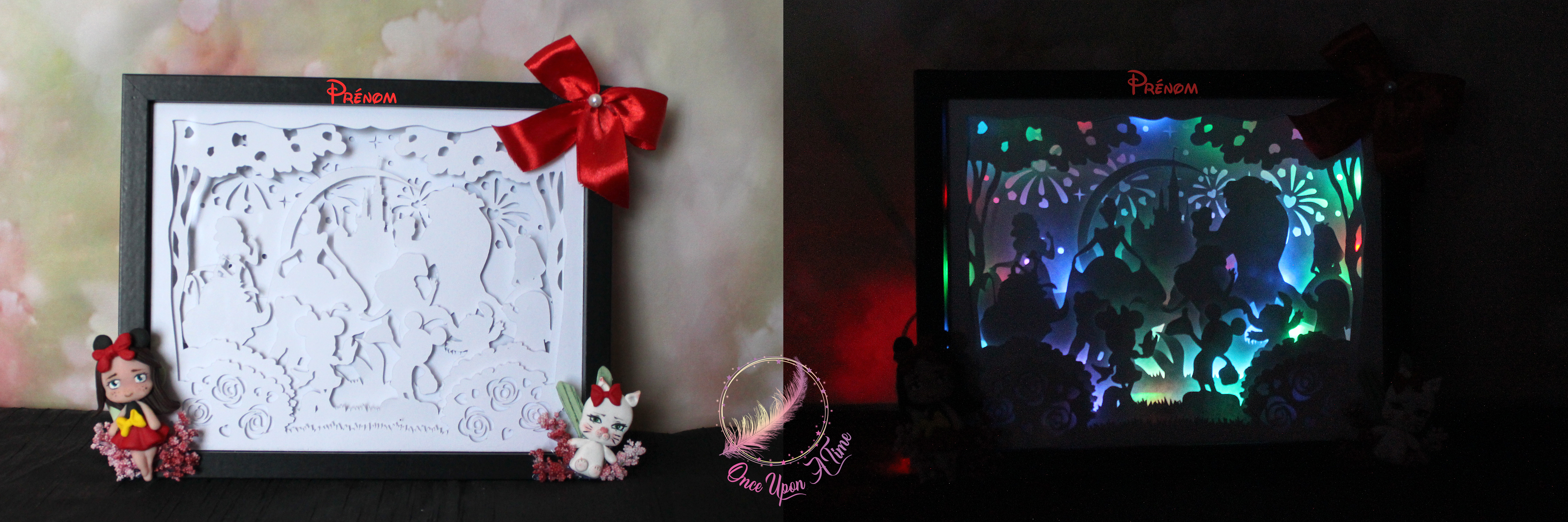 🌷 Petit cadre lumineux - Disney - Personnalisé 🌺