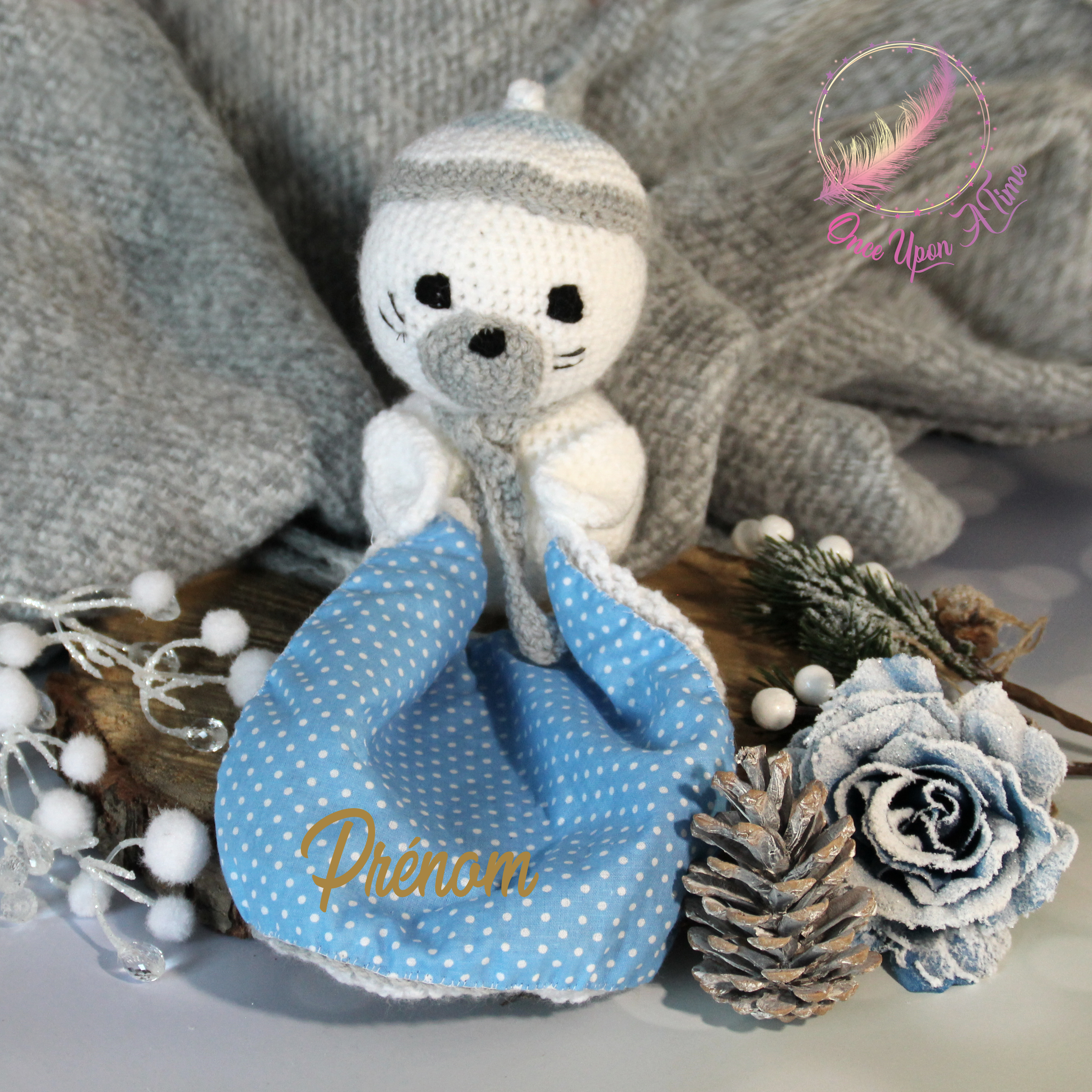 🍼 Doudou - Phoque - Personnalisé 👶