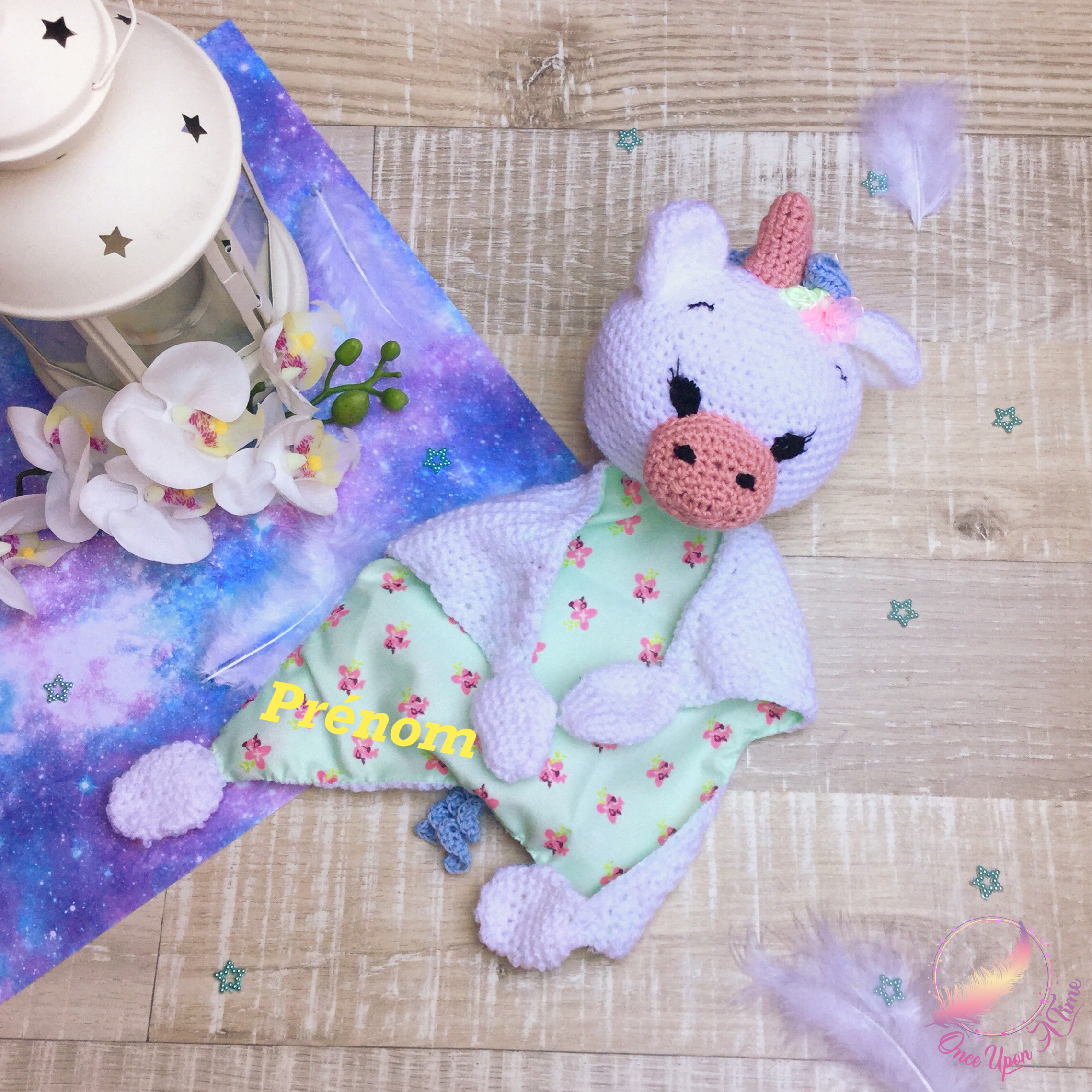 🍼 Doudou - Licorne - Personnalisé 👶