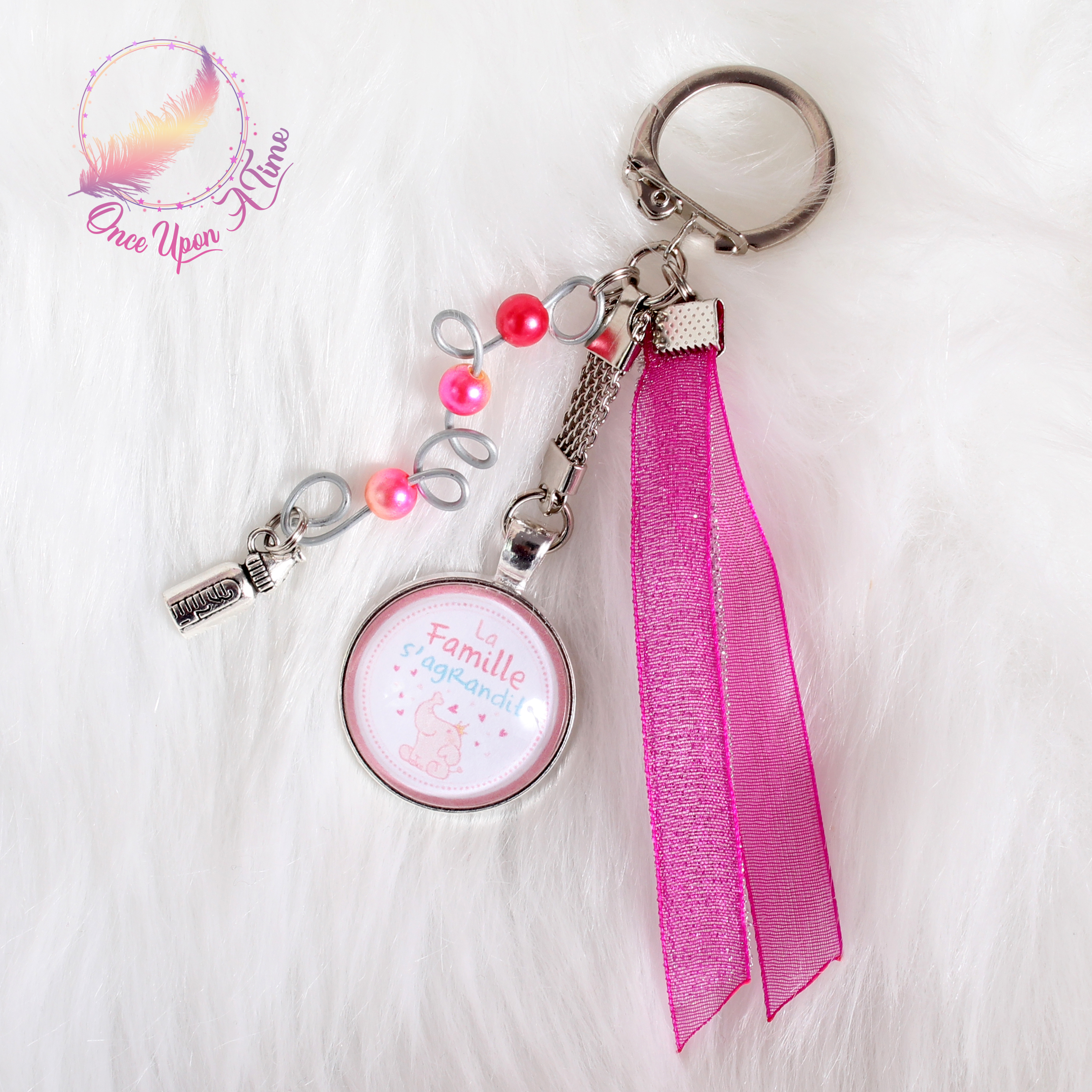 💕 Porte-clés - Message - Famille qui s'agrandit - Plusieurs modèles 🔑