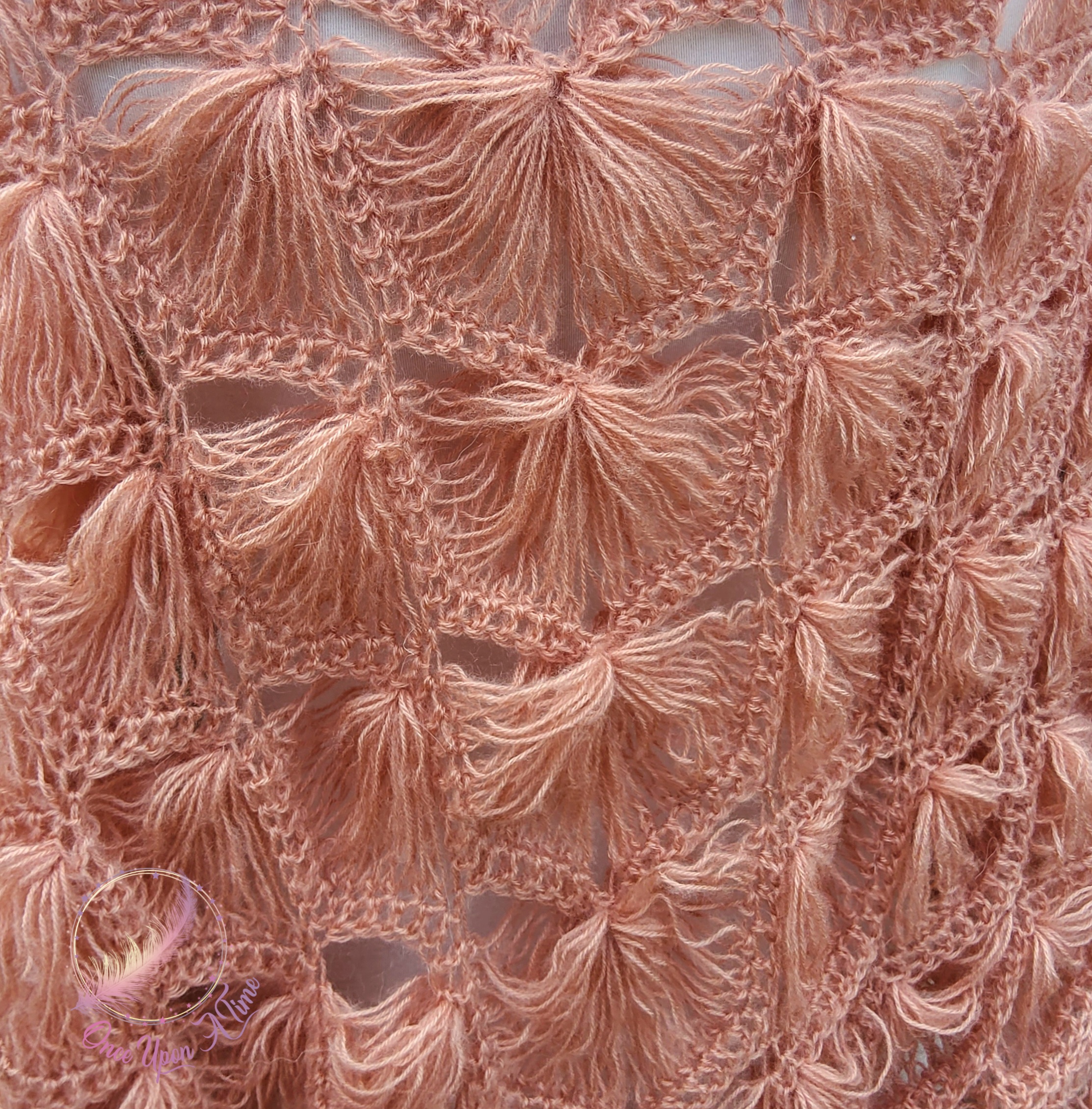 Châle au crochet d'art - Couleur rouille