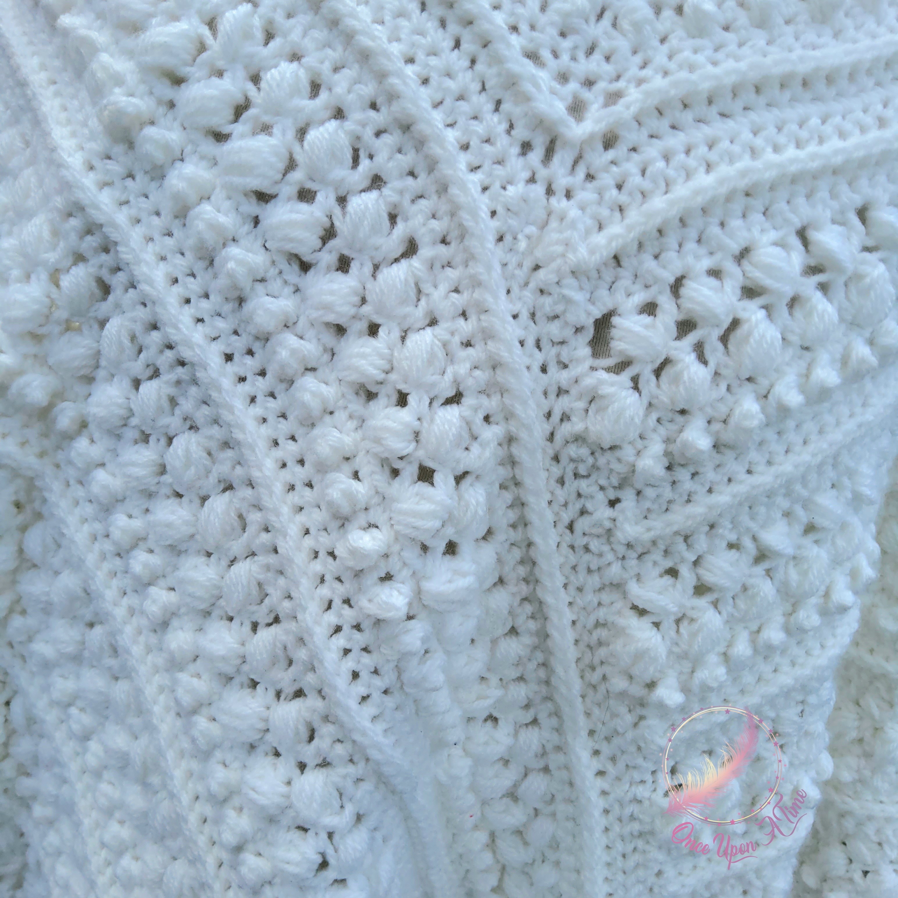 Poncho - "Alicia" - Blanc