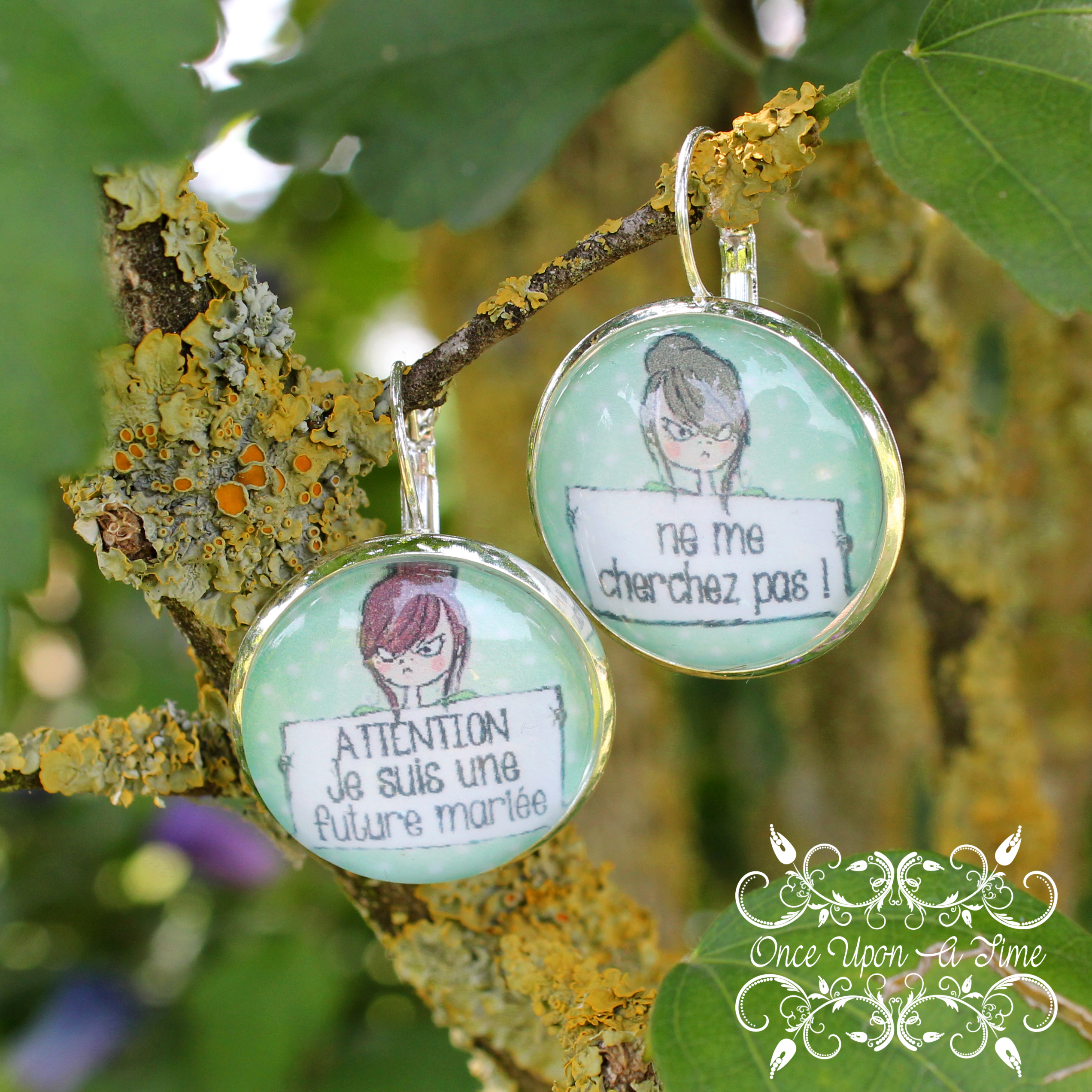 ✨ Boucles d'oreilles fantaisie - Attention, je suis une future mariée, ne me cherchez pas ! ✨