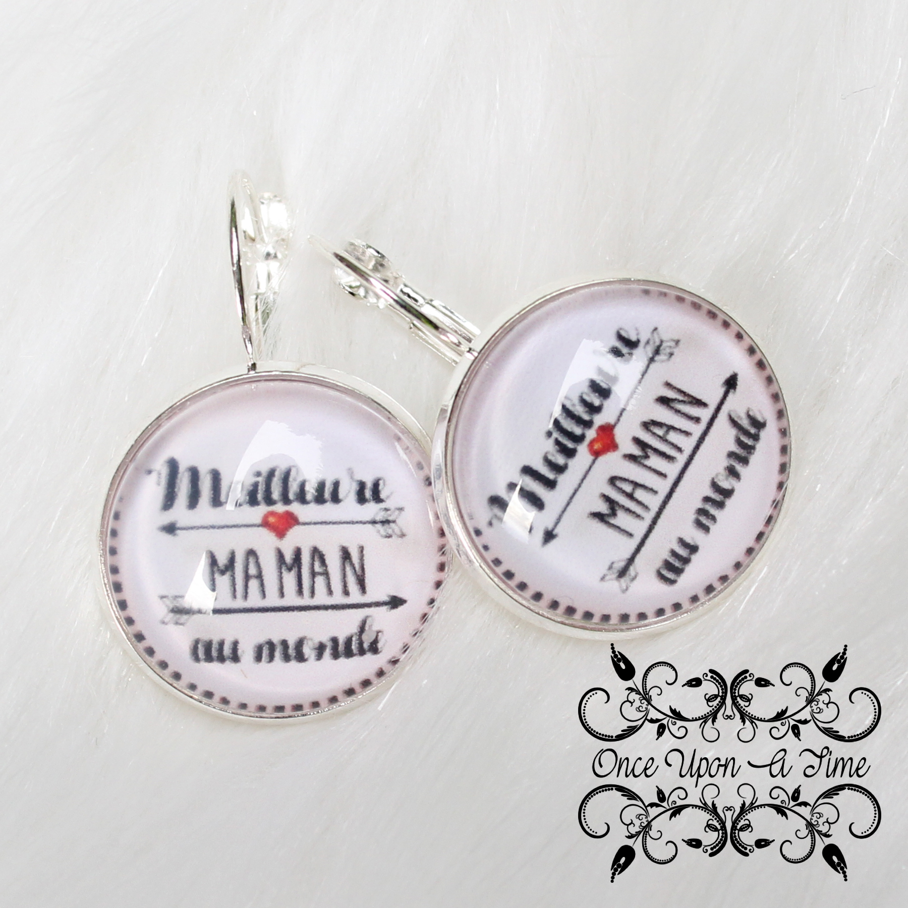 ✨ Boucles d'oreilles fantaisie - Maman - Plusieurs messages ✨