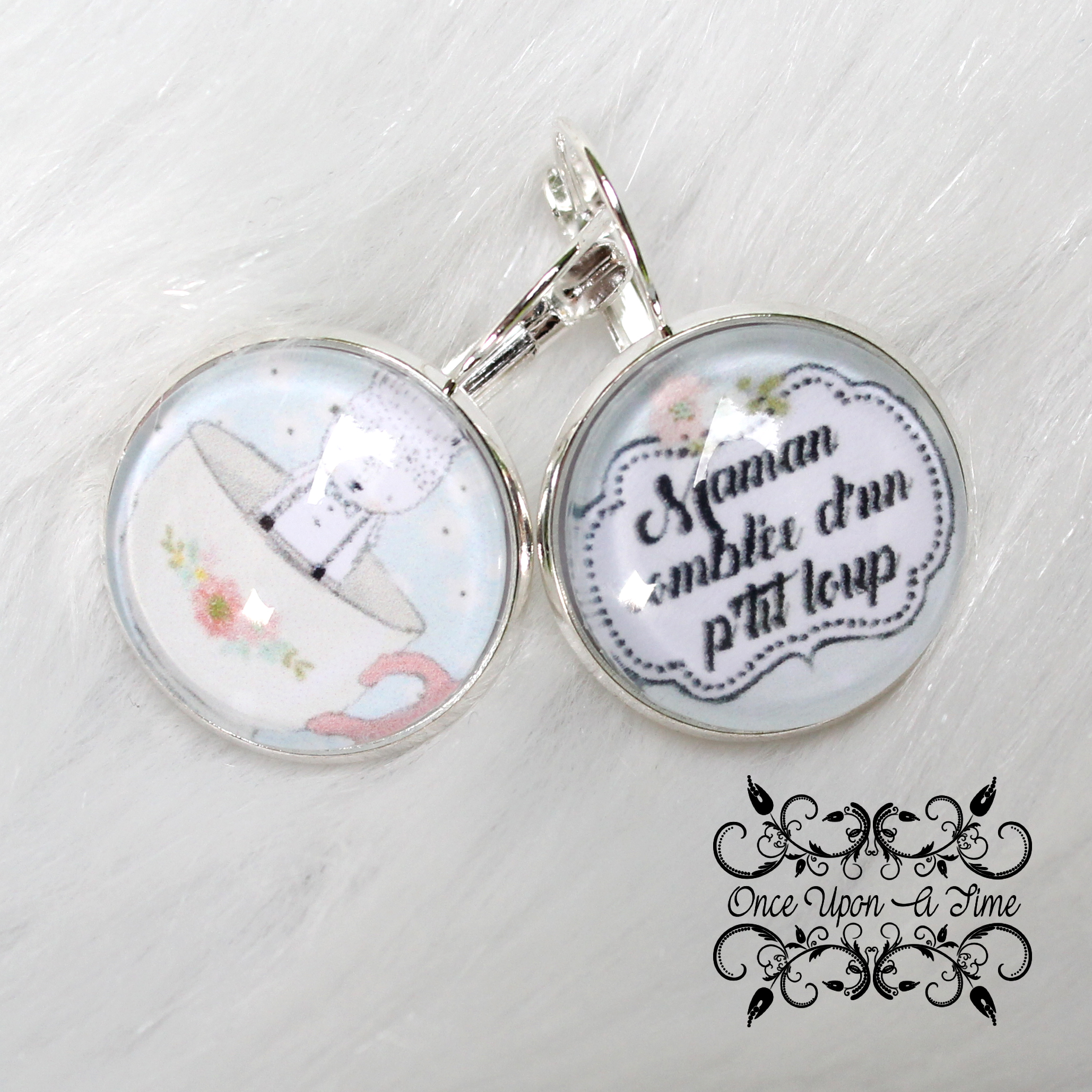 ✨ Boucles d'oreilles fantaisie - Maman - Plusieurs messages ✨