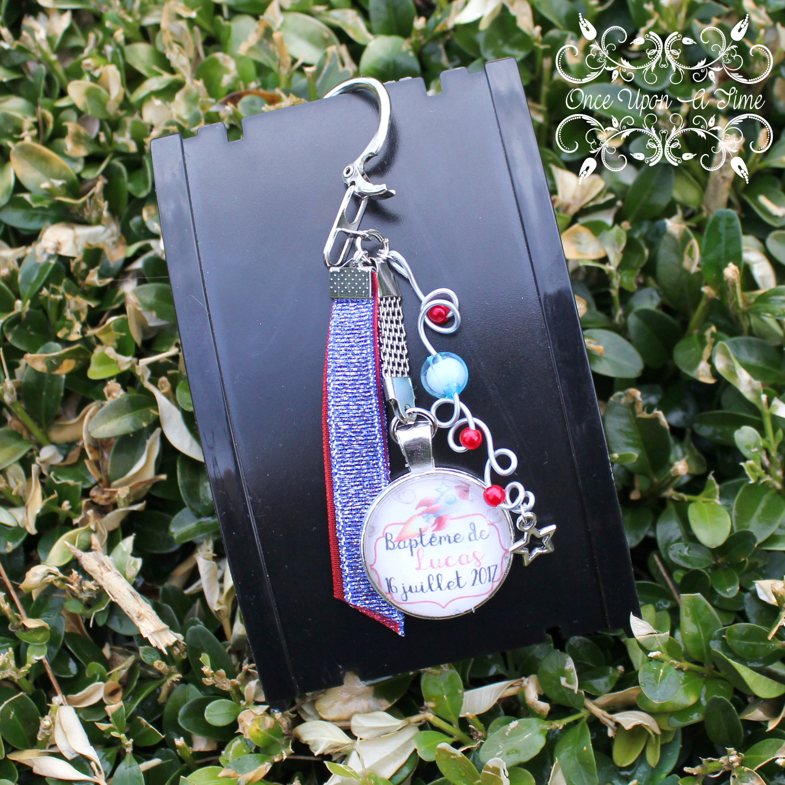 💕 Porte-clés - Personnalisé - Baptême - Fusée 🔑