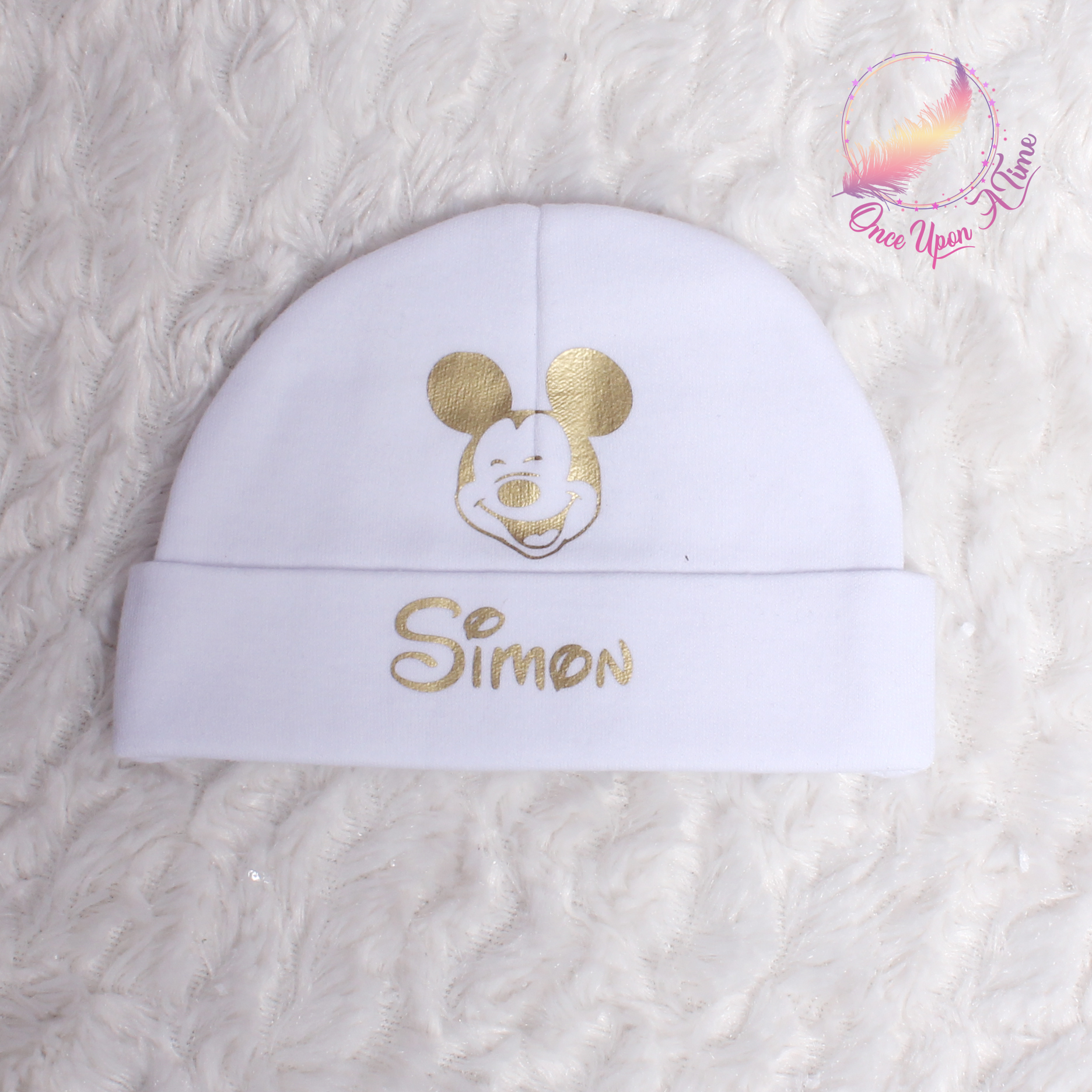 🍼 Bonnet - Personnalisé - Mickey, Minnie, Winnie l'ourson ou Tigrou - Plusieurs modèles 👶