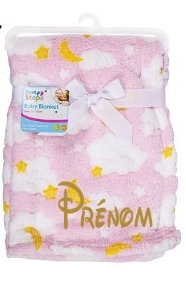 🍼 Couverture - Lunes et nuages - Personnalisée 👶