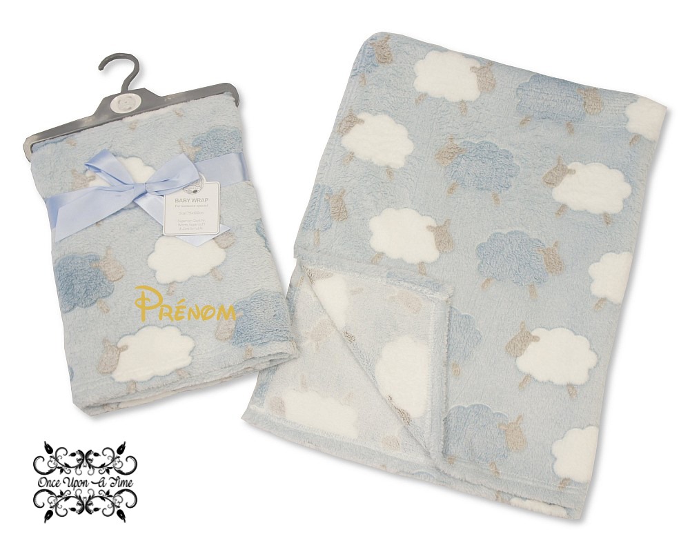 🍼 Couverture - Moutons - Personnalisée 👶